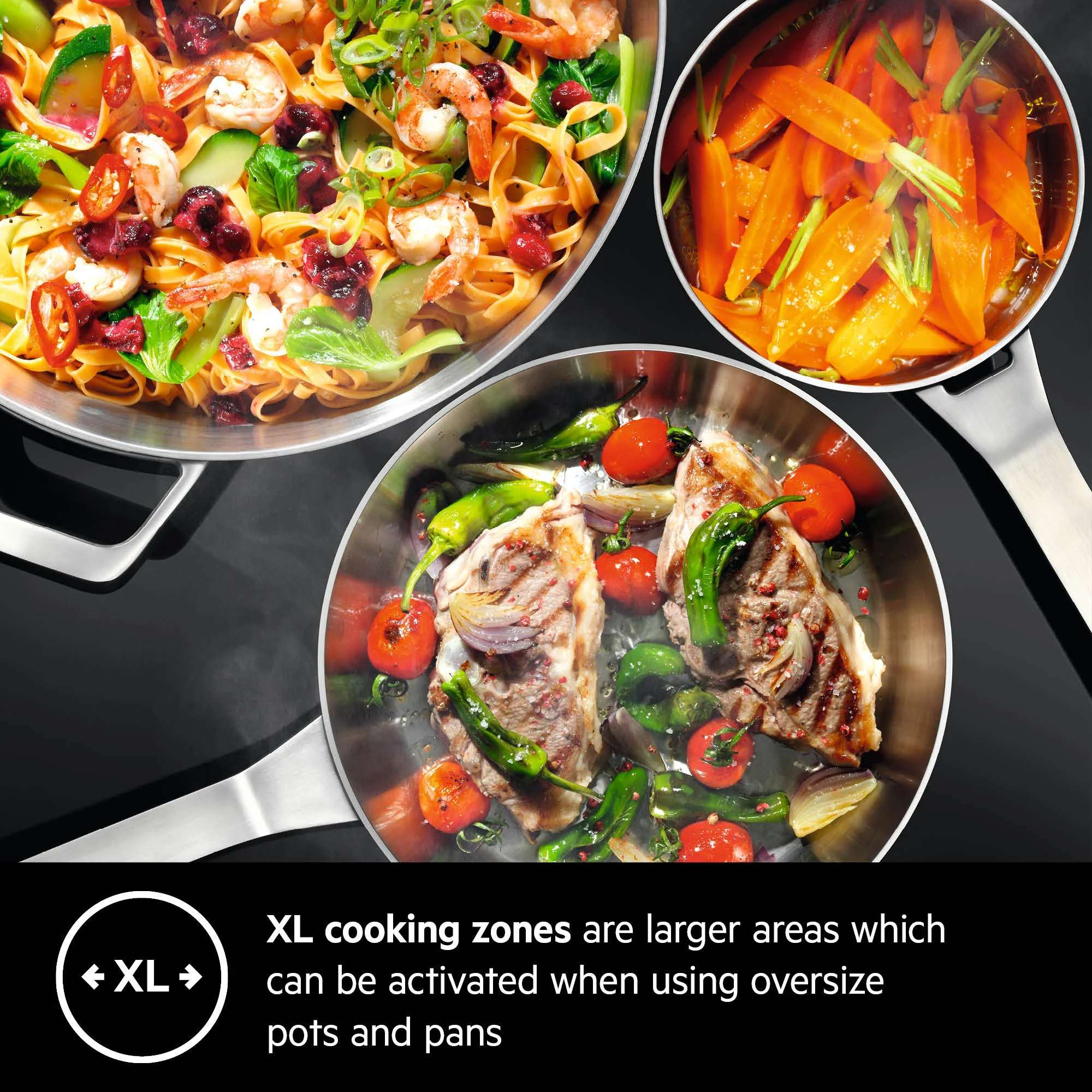 AEG Built-in Electric Hob 60cm, Touch controls, Xl cooking zones, Hot surface indicator, Black, HK624010FB - Image 4
