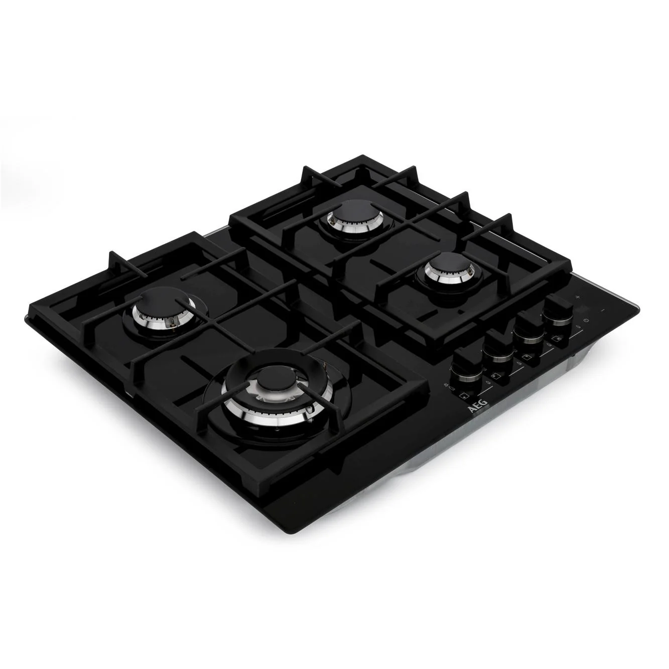 AEG Built-in Gas Hob 60cm, 4 Burner, Glass Finish, Black, HKB64450NB - Image 2