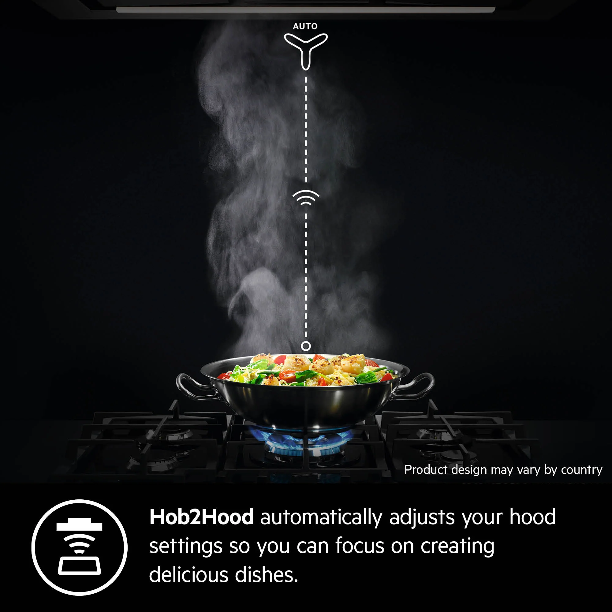 AEG Built-in Gas Hob 90cm, 5 Burner, Glass Finish, Black, HKB95450NB - Image 3