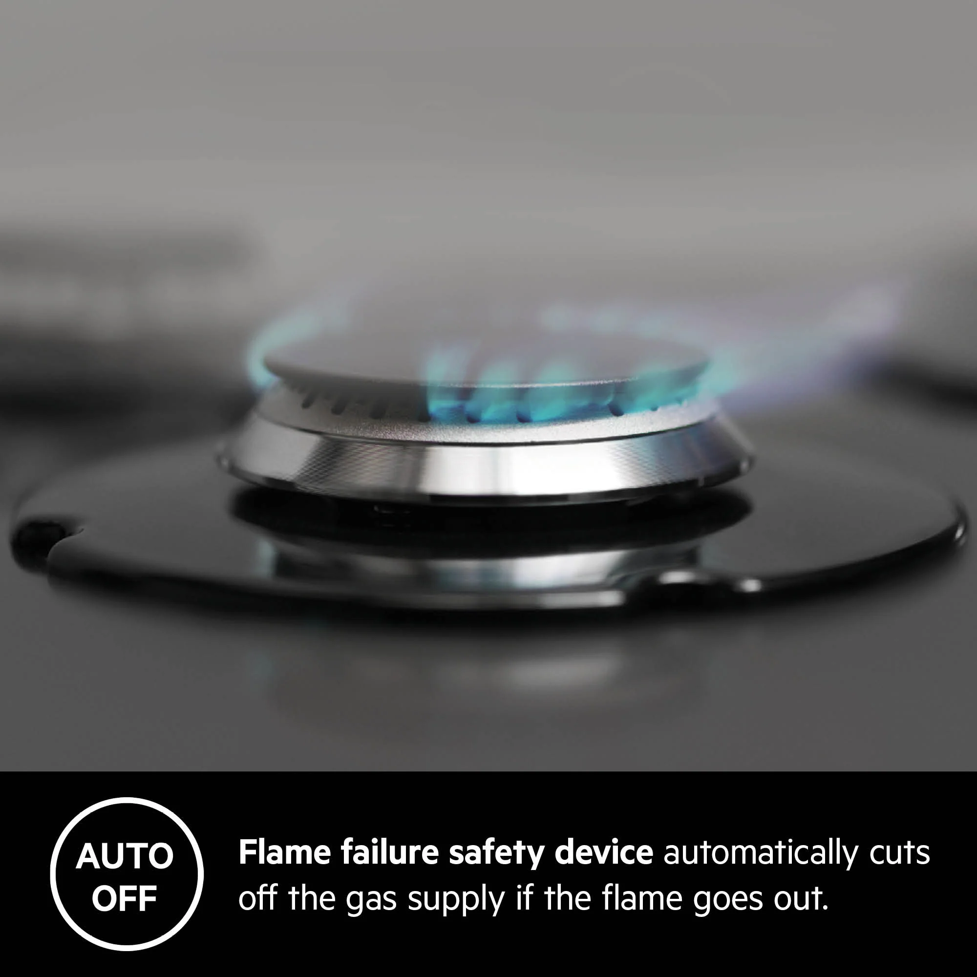 AEG Built-in Gas Hob 90cm, 5 Burner, Stainless Steel, Black, HGB95520YM - Image 4