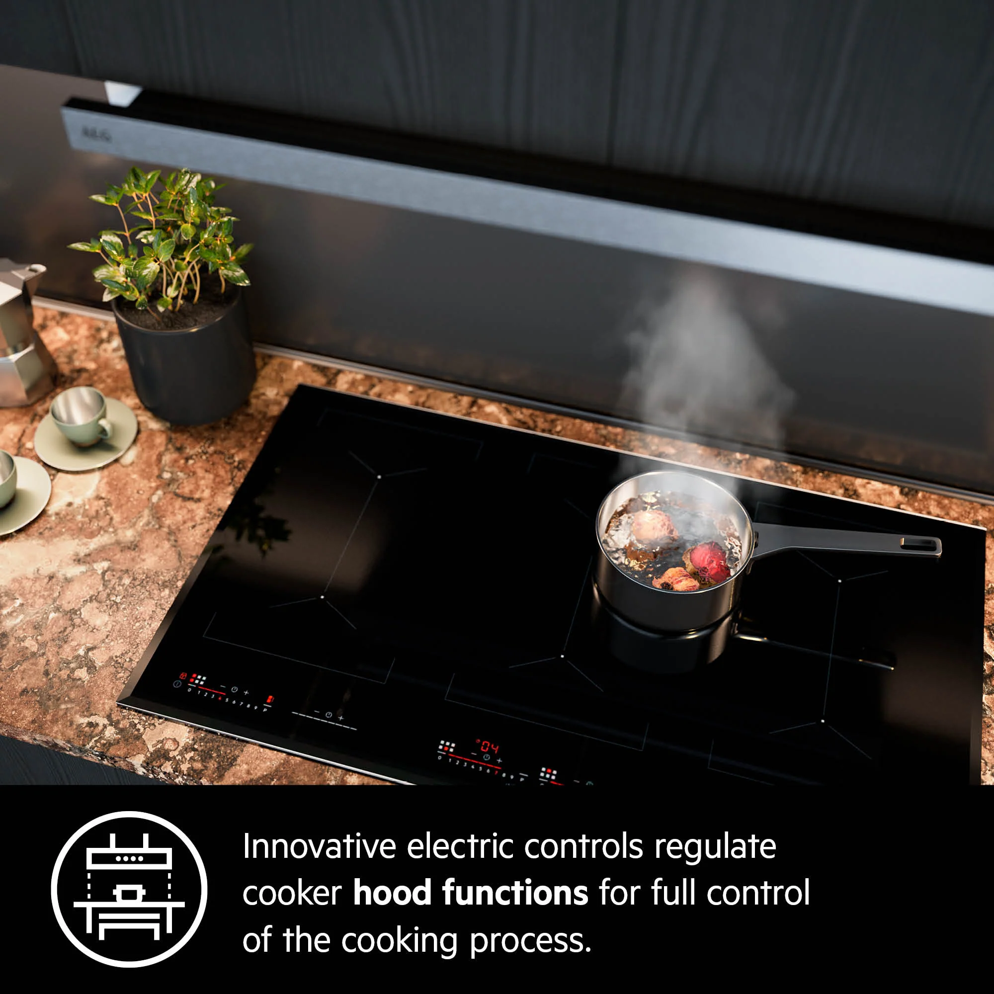 AEG Built-in Hood 60cm, LED lighting, Hood setting, Charcoal filter, Silver, DUB2630M - Image 5