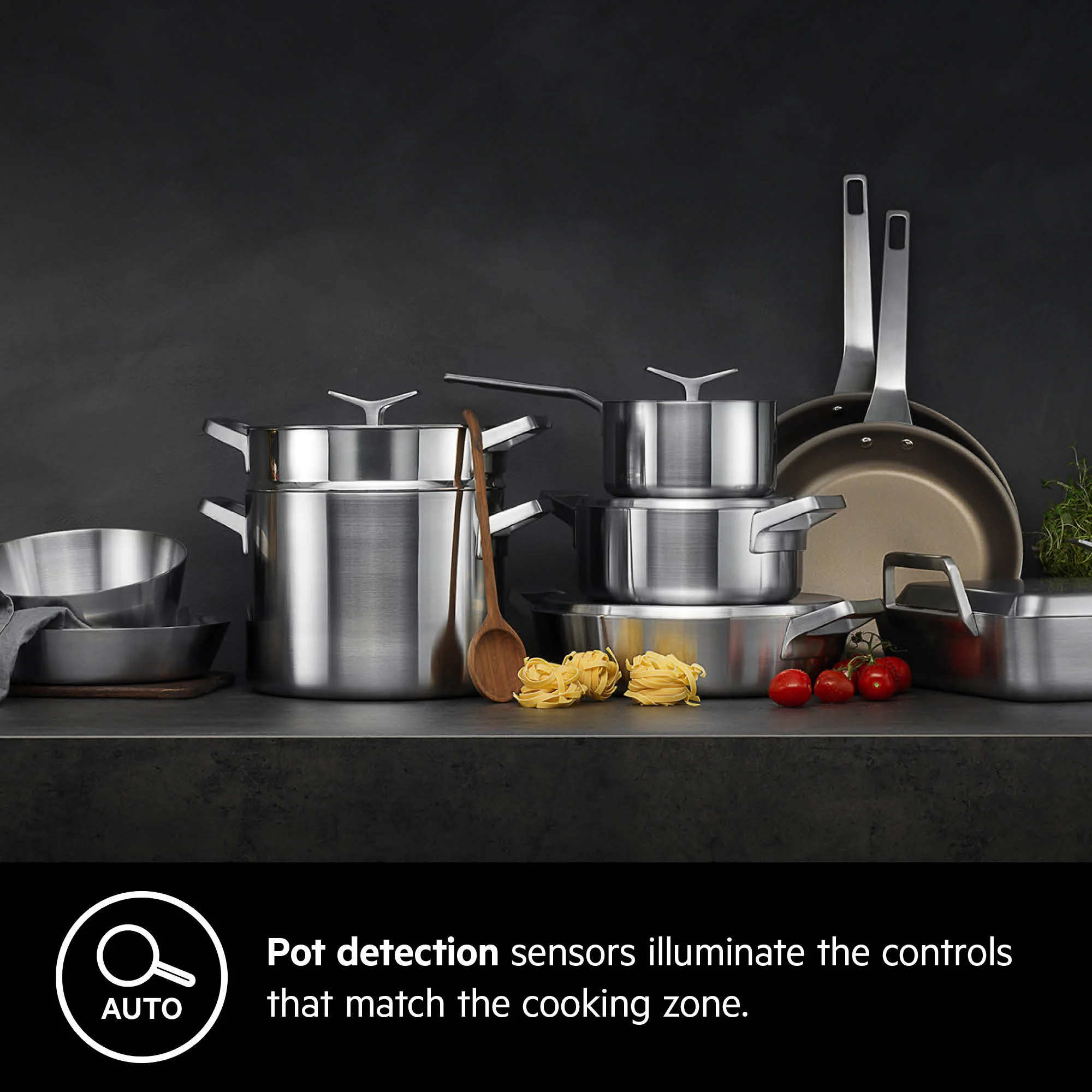AEG Built-in Induction Hob 60cm, Maxi Sense Hob2Hood, 2 Cooking Zones, Induction, Pot detection, Black, IKE64441XB - Image 4