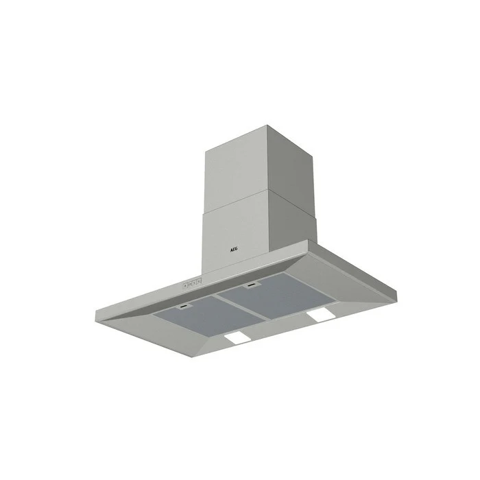 AEG Built-in Traditional Chimney Hood 90cm, Breeze Function, LED lighting, Washable filters, Silver, DKB4950M - Image 2