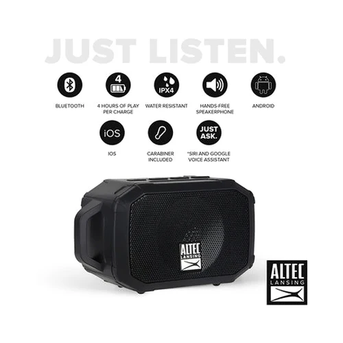 Altec Lansing Rugged Solo Bluetooth Speaker Black - Image 2