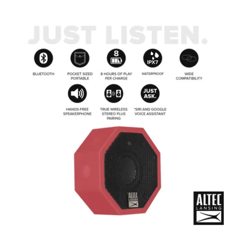 Altec Lansing Solo Bluetooth Speaker Red - Image 2