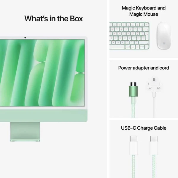 Apple iMac 24-inch (2024), M4 chip with 10-core CPU, 16GB RAM, 256GB SSD, 10-core GPU, 4.5K Retina Display, Eng-Arb Keyboard, UAE Version, Green, MWUY3AB/A - Image 7