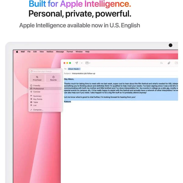 Apple iMac  24-inch (2024), M4 chip with 10-core CPU, 24GB RAM, 512GB SSD, 10-core GPU, 4.5K Retina Display, Eng-Arb Keyboard, UAE Version, Pink, MD2U4AB/A - Image 4
