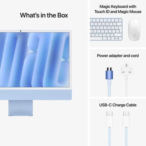 Apple iMac 24-inch (2024), M4 chip with 10-core CPU, 24GB RAM, 512GB SSD, 10-core GPU, 4.5K Retina Display, English Keyboard, UAE Version, Blue, MD2T4ZS/A - Image 7
