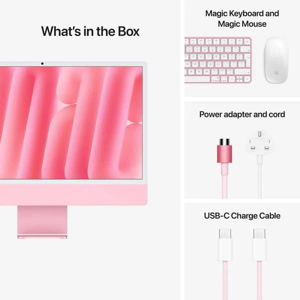 Apple iMac 24-inch (2024), M4 chip with 10-core CPU, 24GB RAM, 512GB SSD, 10-core GPU, 4.5K Retina Display, English Keyboard, UAE Version, Pink, MD2U4ZS/A - Image 7