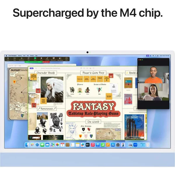 Apple iMac  24-inch (2024), M4 chip with 8-core CPU, 16GB RAM, 256GB SSD, 8-core GPU, 4.5K Retina Display, English Keyboard, UAE Version, Blue, MWUF3ZS/A - Image 5