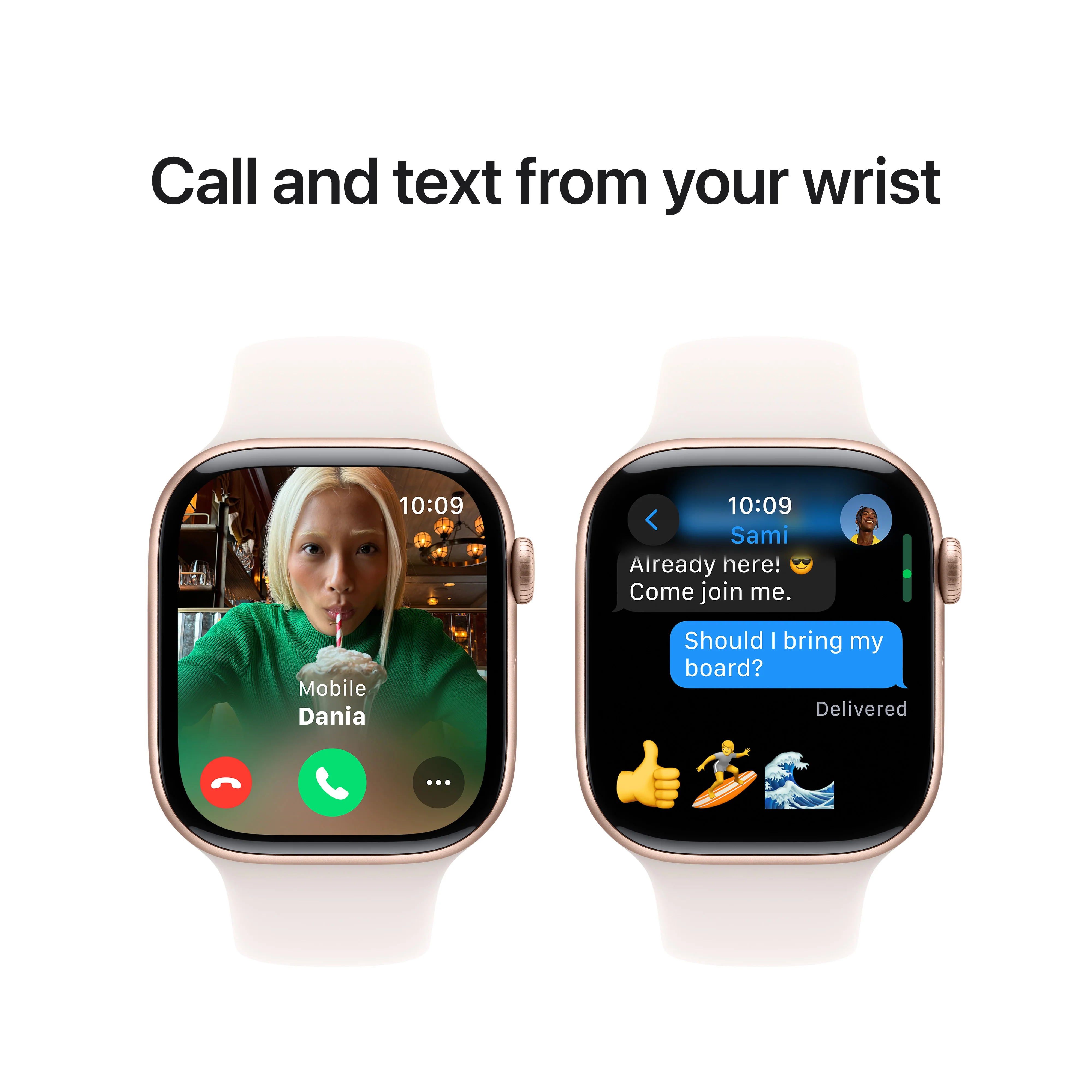 Apple Watch Series 10 GPS 42mm Rose Gold Aluminium Case with Light Blush Sport Band - M/L, MWWJ3QA/A - Image 7