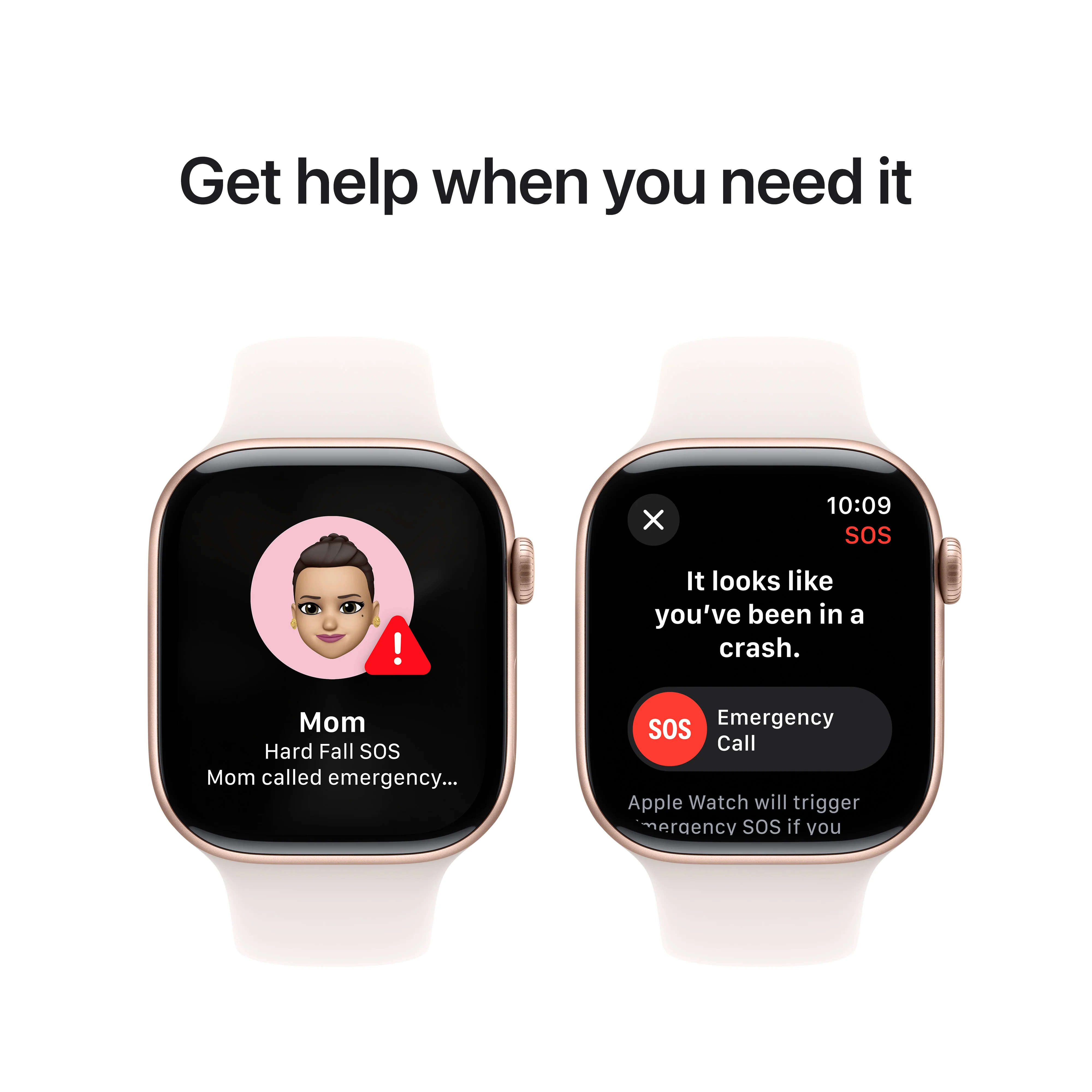 Apple Watch Series 10 GPS 42mm Rose Gold Aluminium Case with Light Blush Sport Band - S/M, MWWH3QA/A - Image 6
