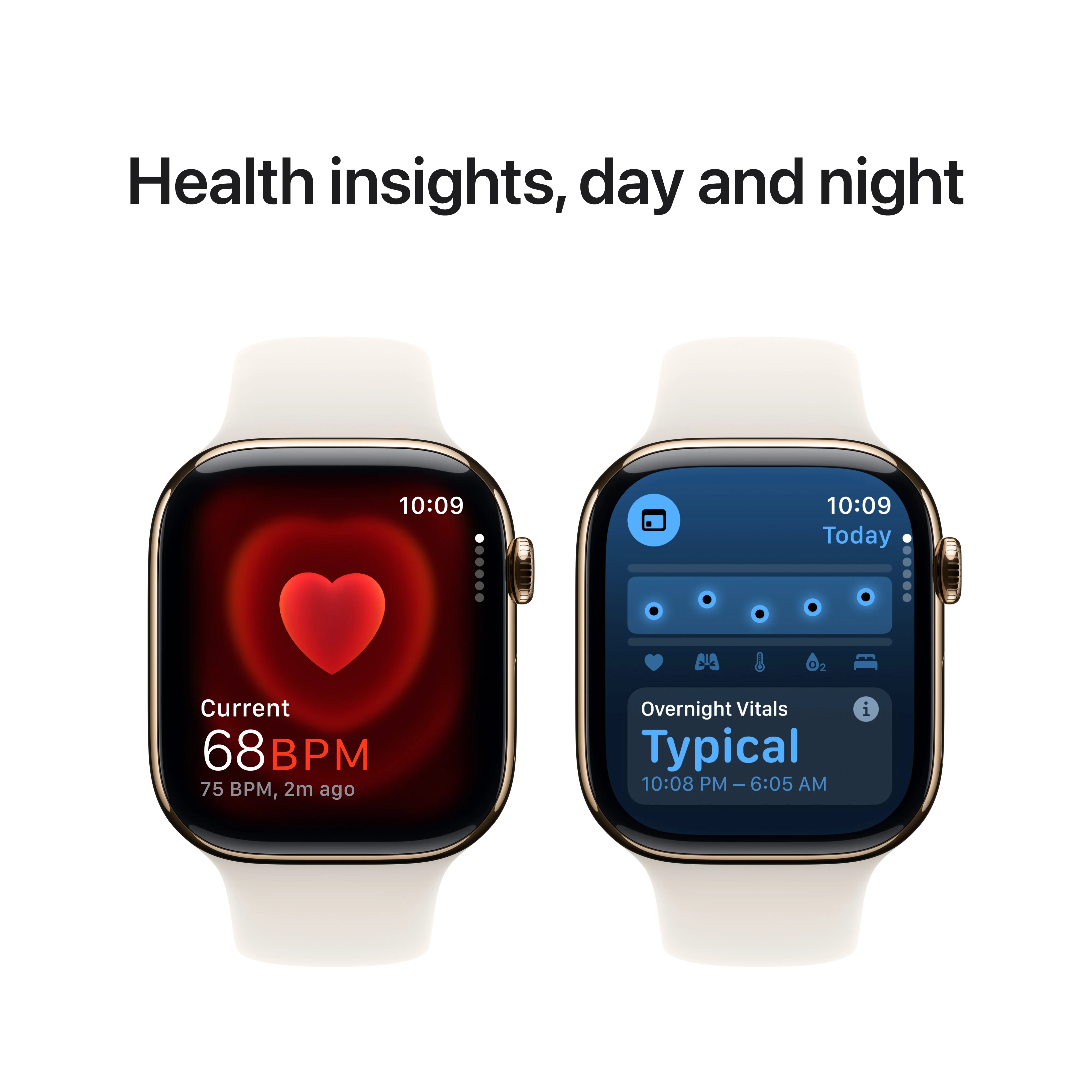 Apple Watch Series 10 GPS + Cellular 42mm Gold Titanium Case with Starlight Sport Band - S/M, MX063QA/A - Image 5