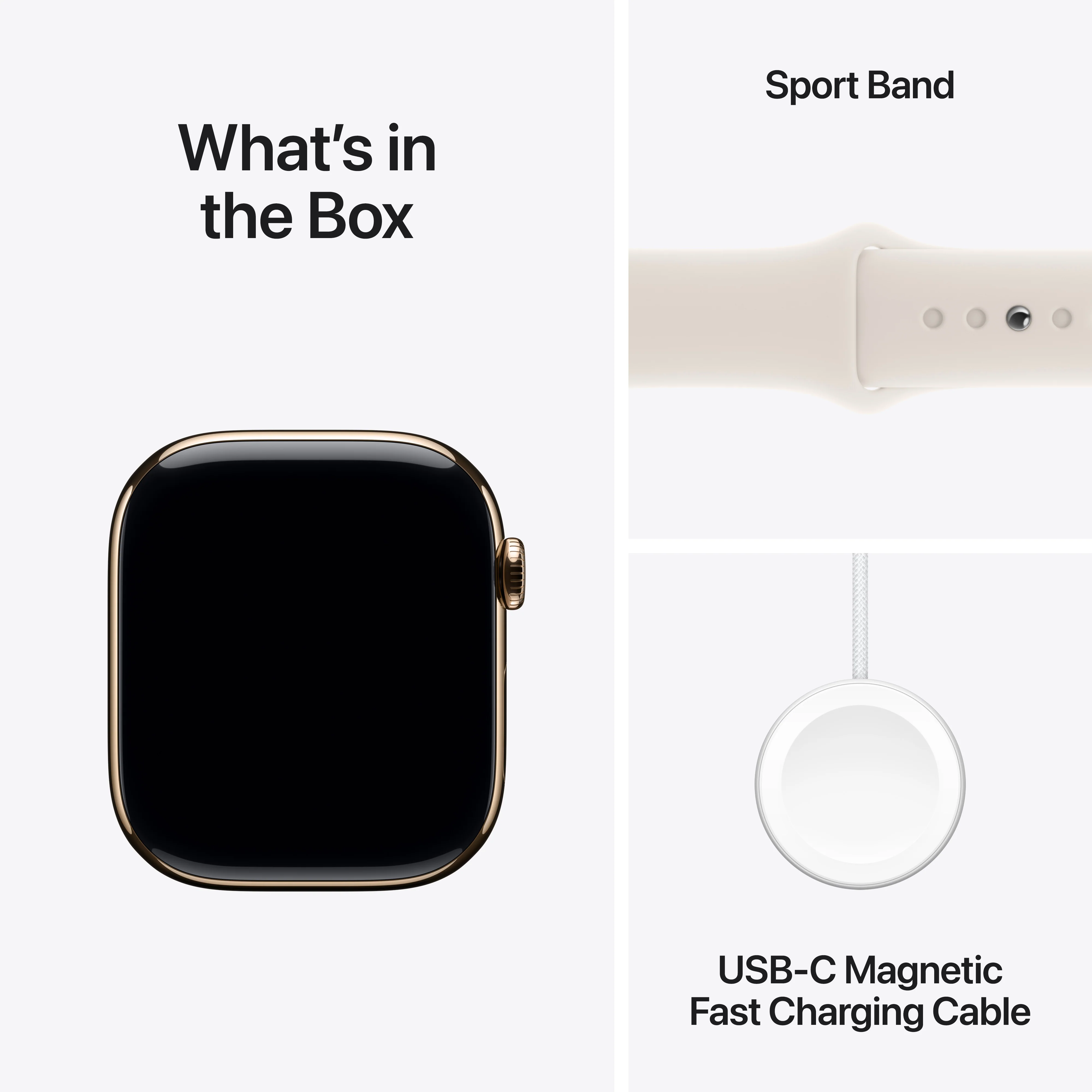 Apple Watch Series 10 GPS + Cellular 42mm Gold Titanium Case with Starlight Sport Band - S/M, MX063QA/A - Image 9