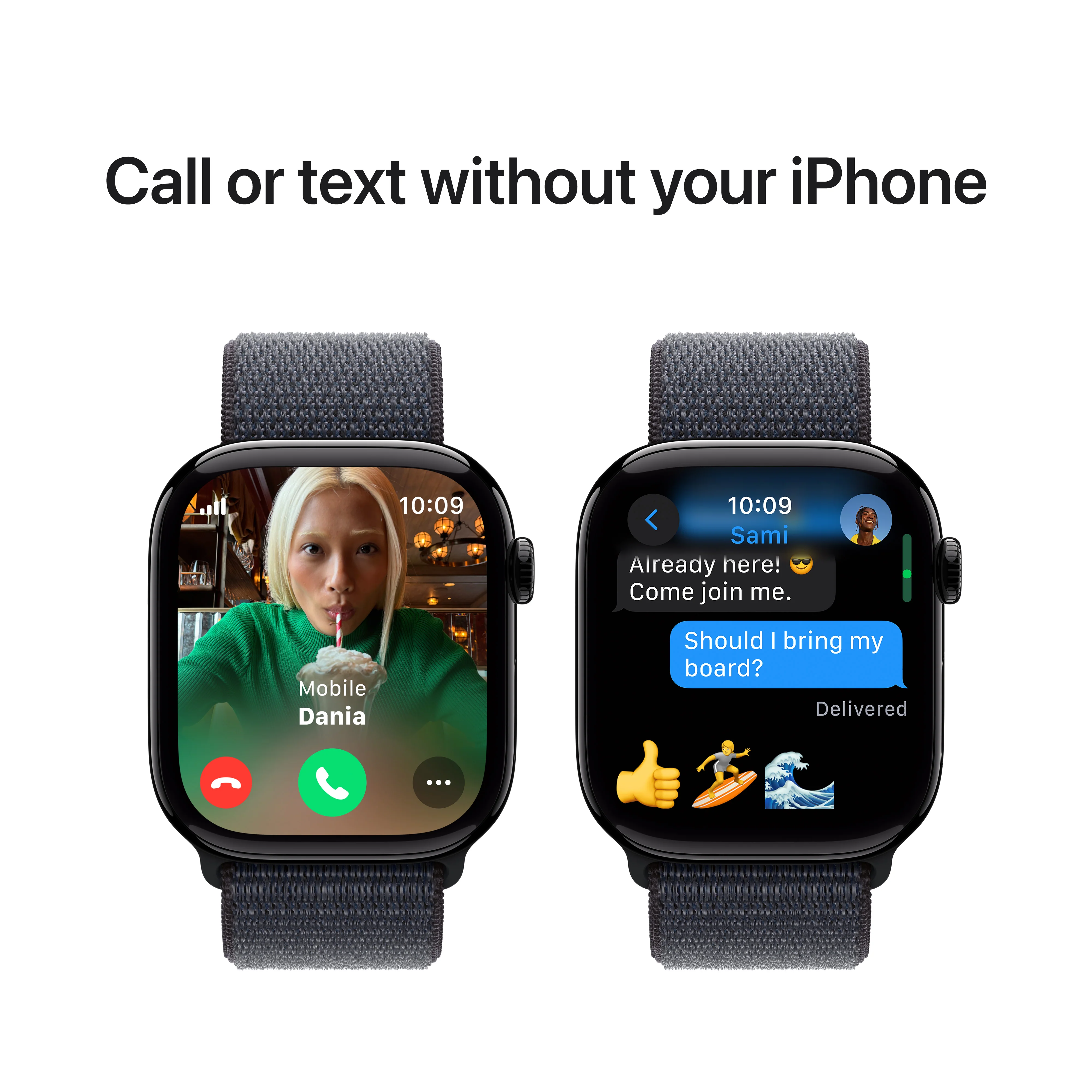 Apple Watch Series 10 GPS + Cellular 42mm Jet Black Aluminium Case with Ink Sport Loop, MWX83QA/A - Image 7