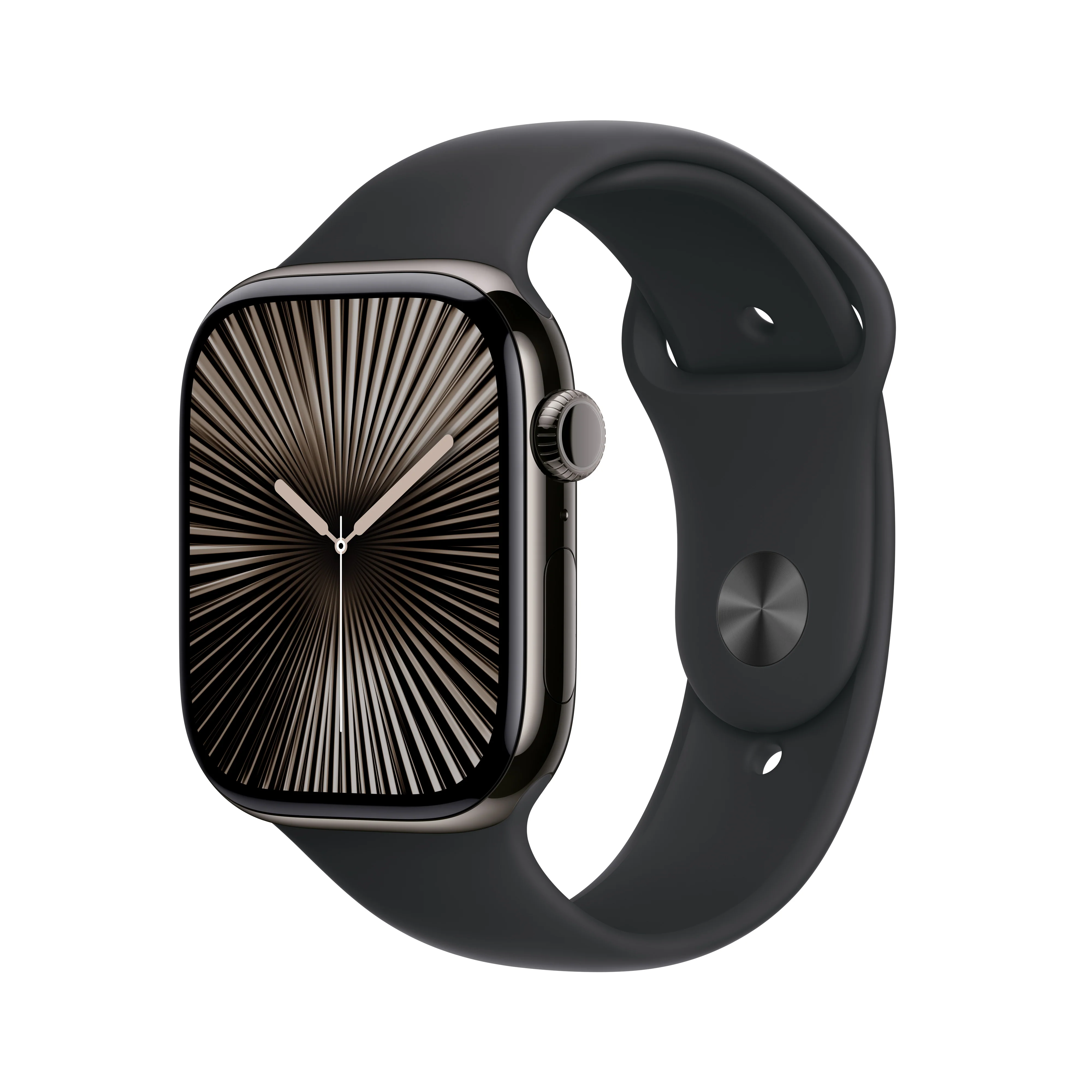 Apple Watch Series 10 GPS + Cellular 42mm Slate Titanium Case with Black Sport Band - S/M, MWXG3QA/A