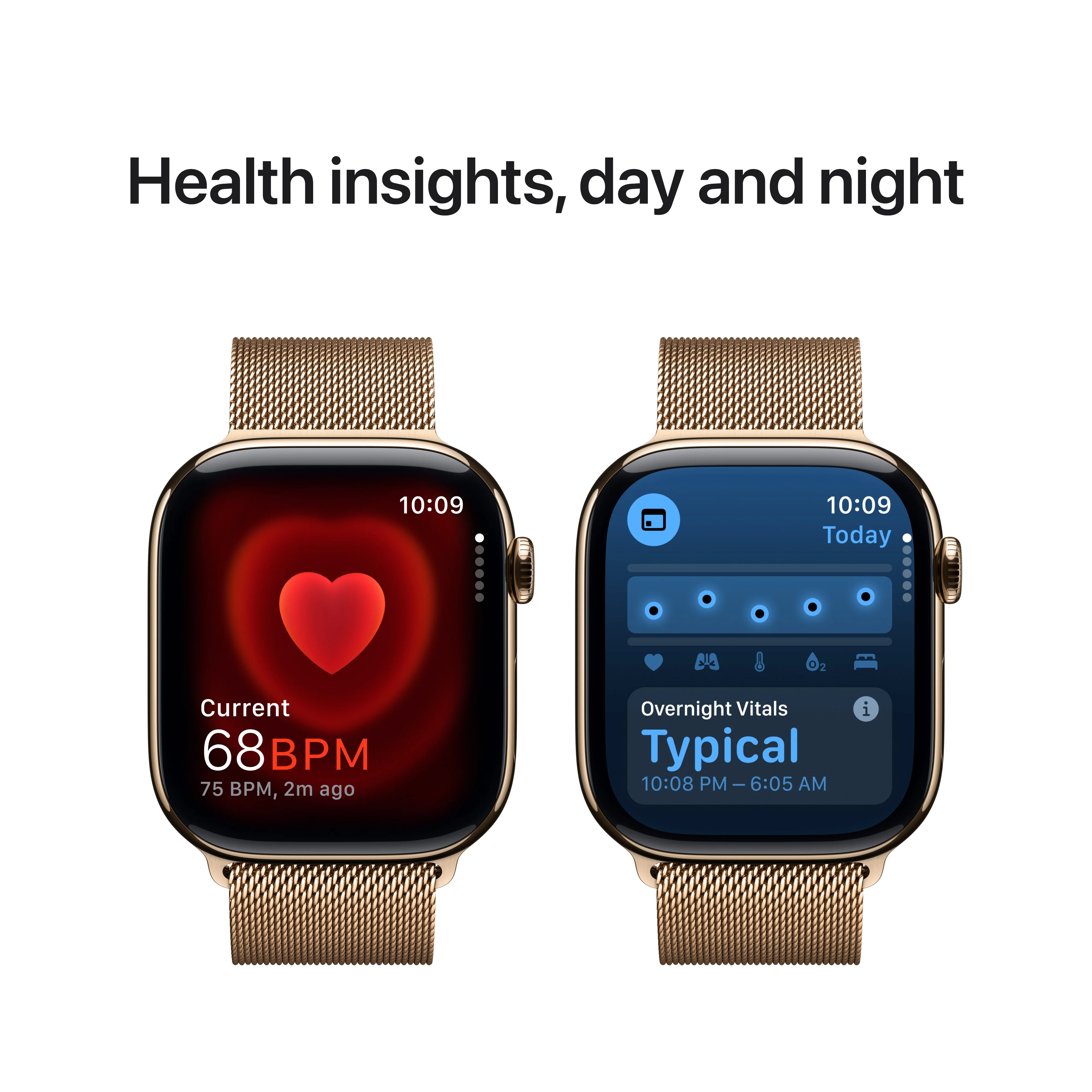 Apple Watch Series 10 GPS + Cellular 46mm Gold Titanium Case with Gold Milanese Loop - S/M, MC7T4QA/A - Image 5