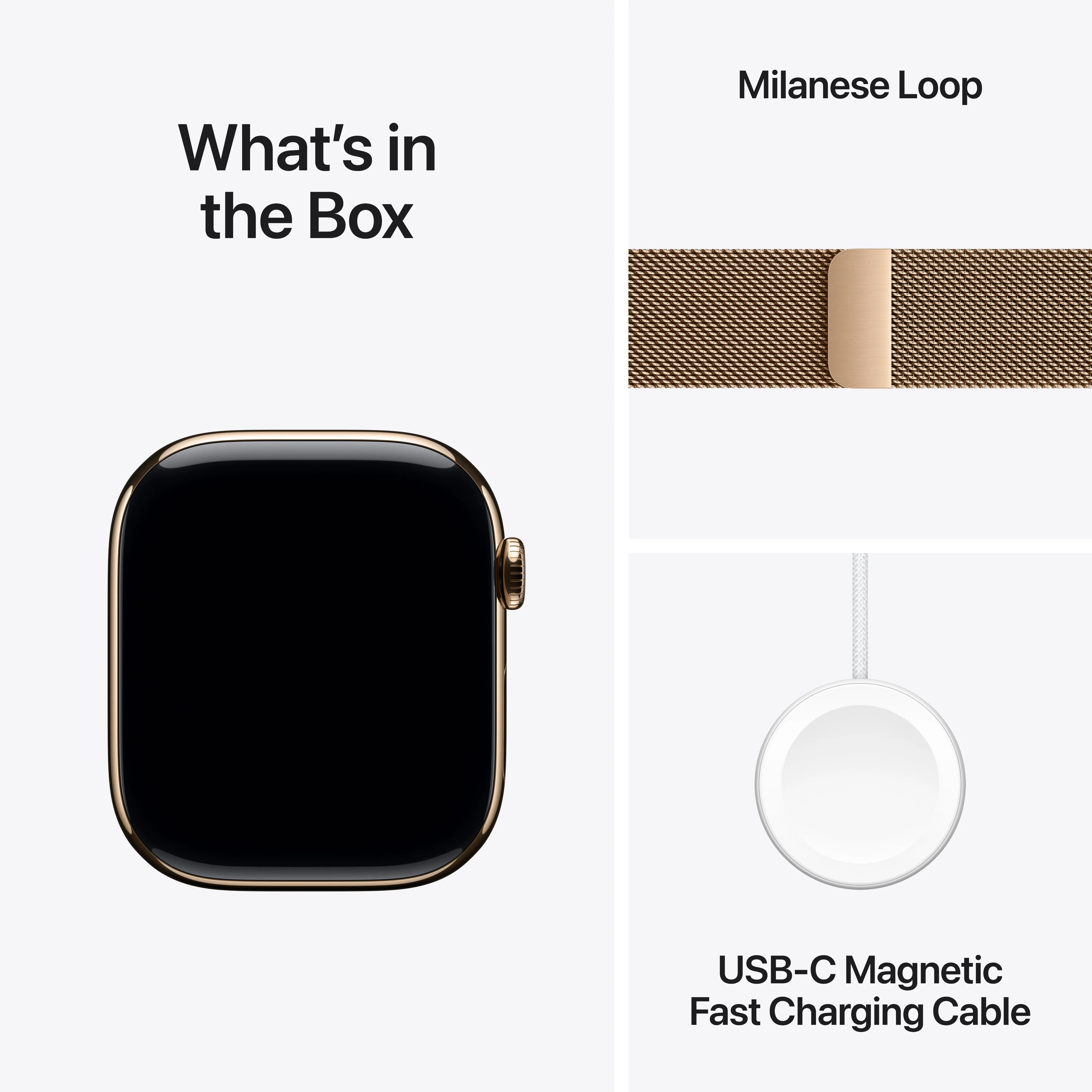Apple Watch Series 10 GPS + Cellular 46mm Gold Titanium Case with Gold Milanese Loop - S/M, MC7T4QA/A - Image 9