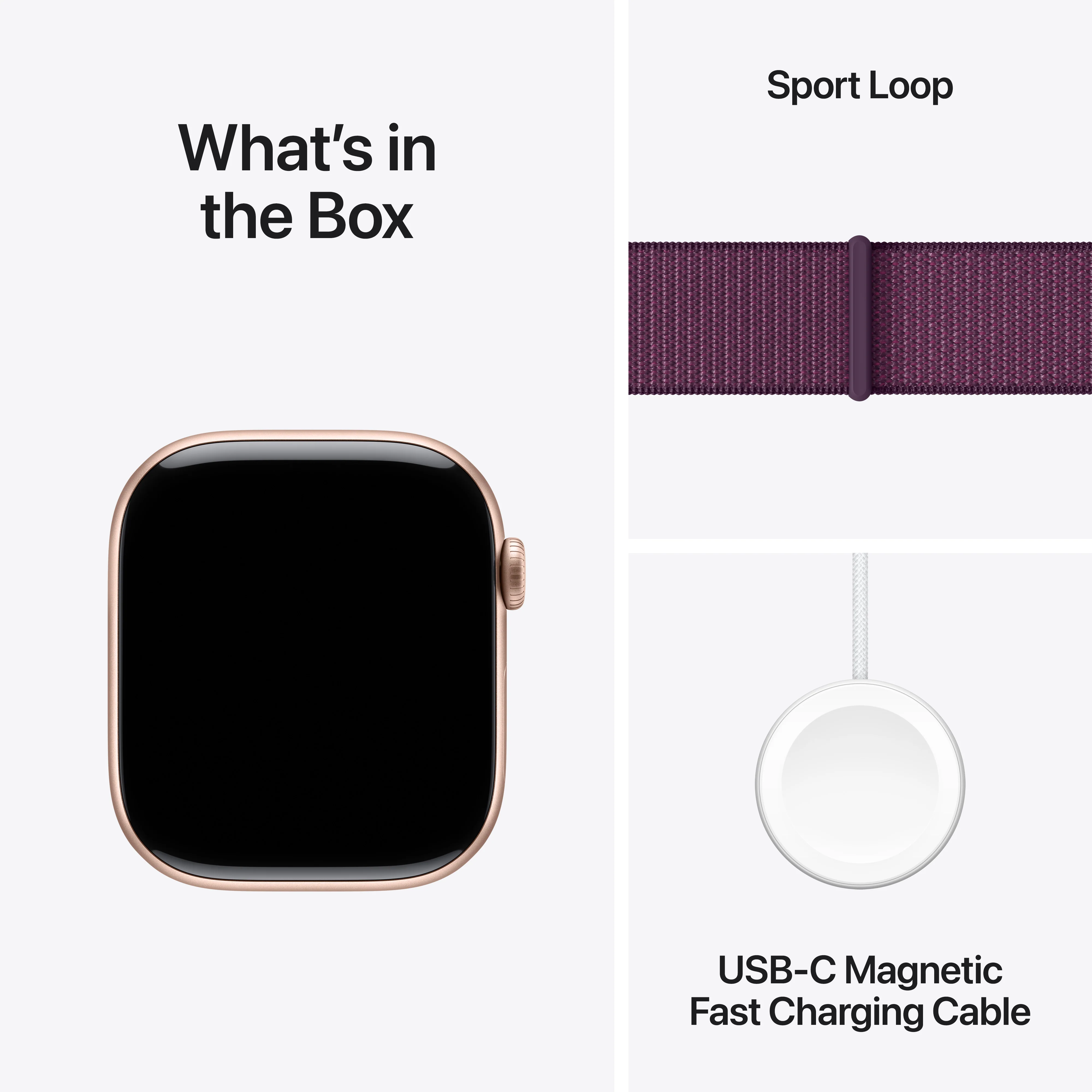 Apple Watch Series 10 GPS + Cellular 46mm Rose Gold Aluminium Case with Plum Sport Loop, MWY83QA/A - Image 9