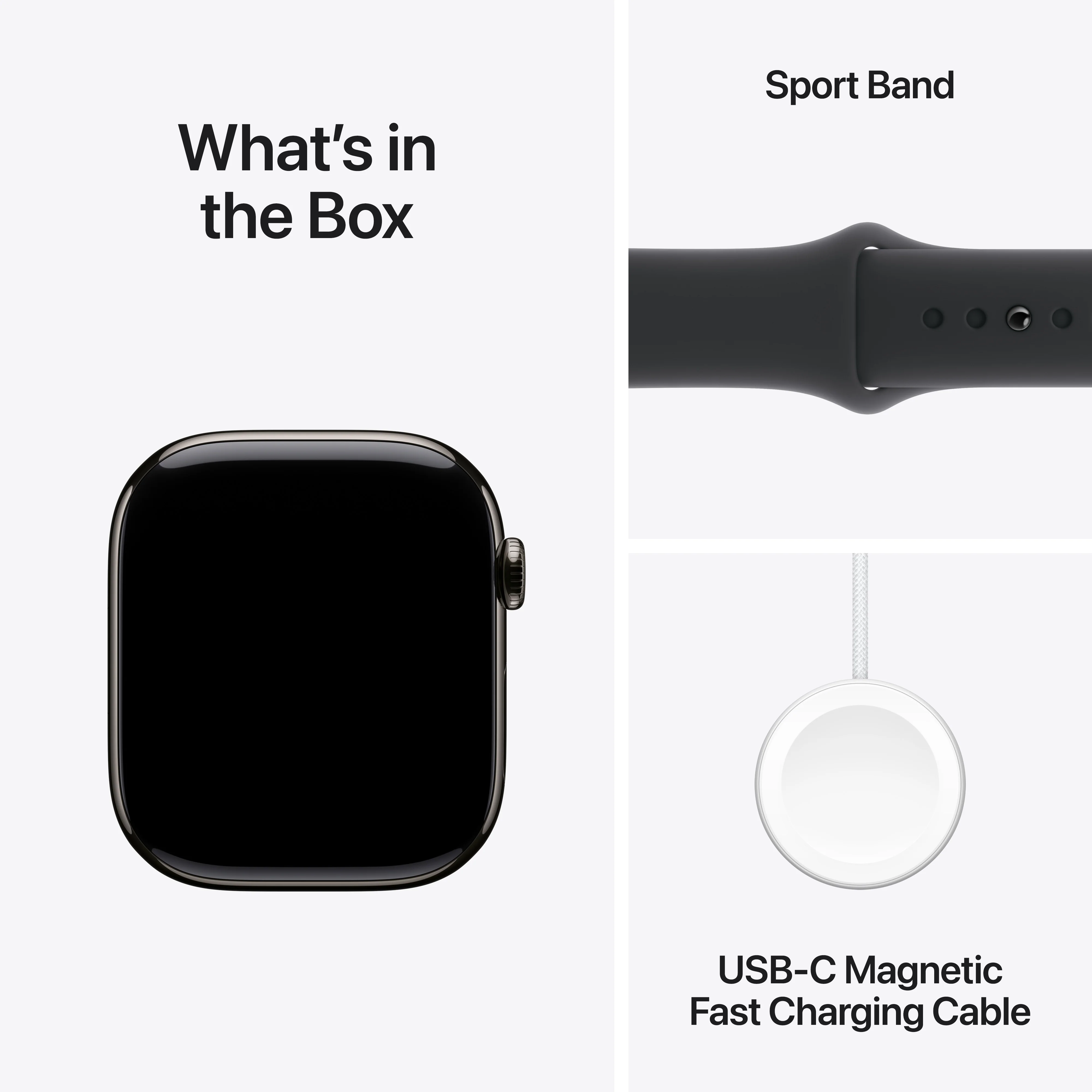 Apple Watch Series 10 GPS + Cellular 46mm Slate Titanium Case with Black Sport Band - S/M, MWYD3QA/A - Image 9