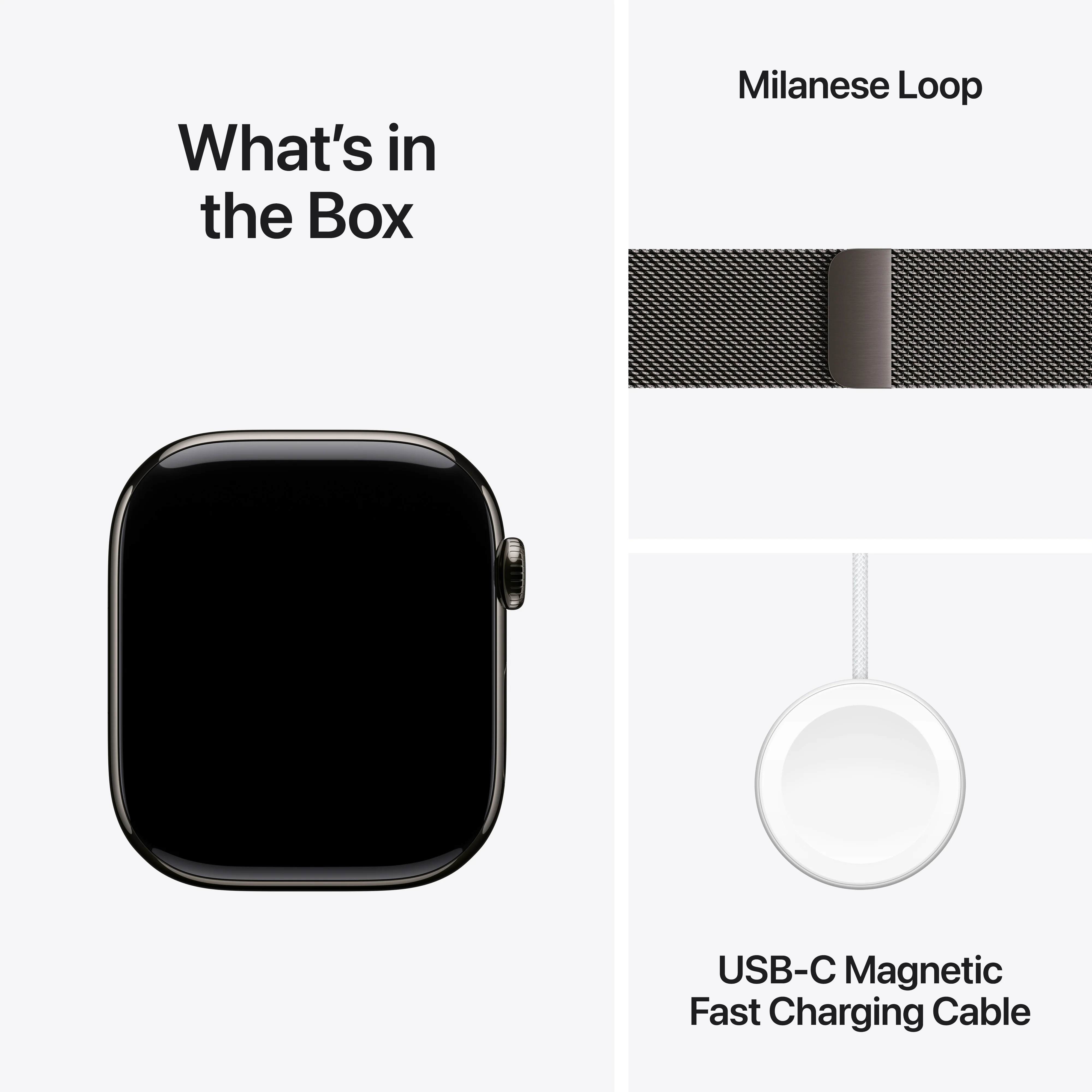 Apple Watch Series 10 GPS + Cellular 46mm Slate Titanium Case with Slate Milanese Loop - M/L, MWYW3QA/A - Image 9