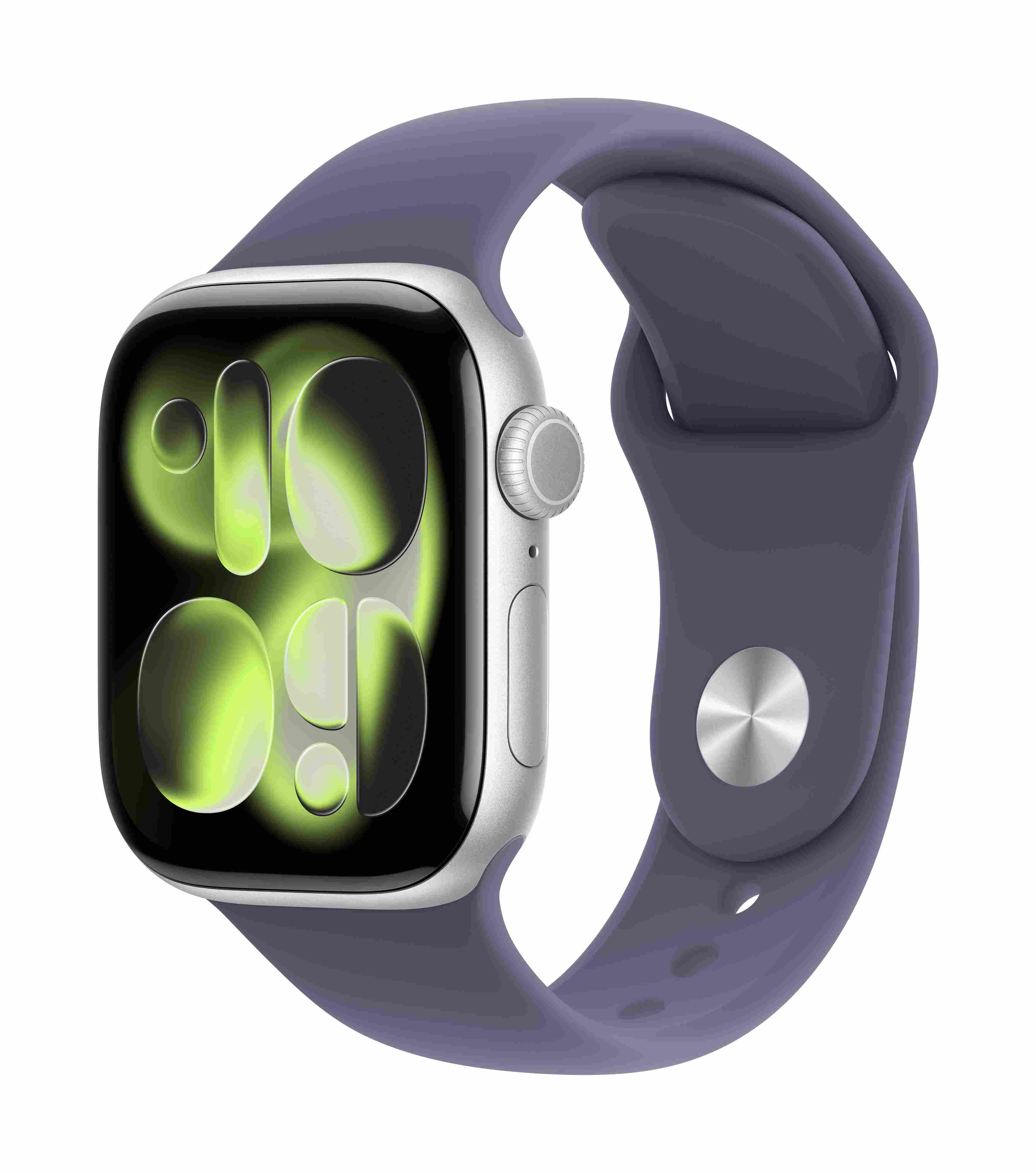 Apple Watch Series 11 GPS 42mm, Silver Aluminium Case with Purple Fog Sport Band, S/M