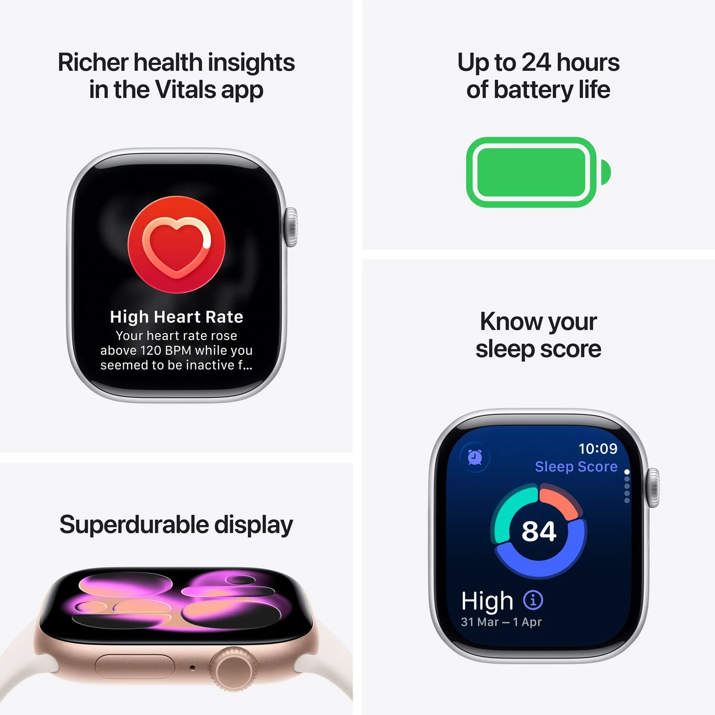 Apple Watch Series 11 GPS 46mm, Jet Black Aluminium Case with Black Sport Band, M/L - Image 3