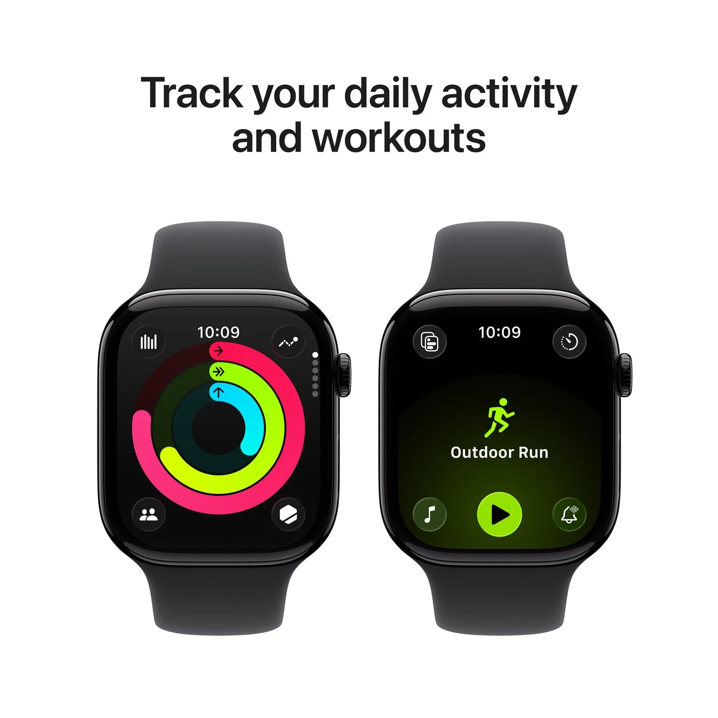 Apple Watch Series 11 GPS 46mm, Jet Black Aluminium Case with Black Sport Band, M/L - Image 4