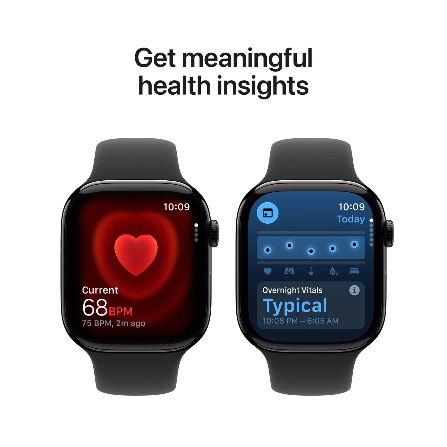 Apple Watch Series 11 GPS 46mm, Jet Black Aluminium Case with Black Sport Band, M/L - Image 5