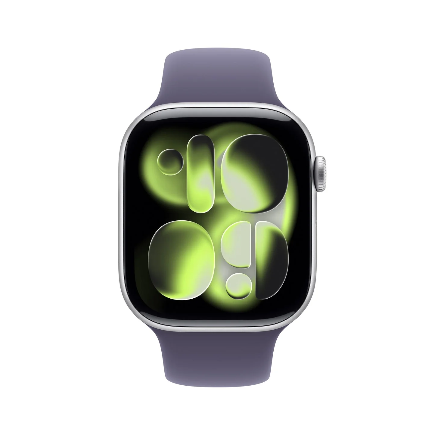 Apple Watch Series 11 GPS 46mm, Silver Aluminium Case with Purple Fog Sport Band, M/L - Image 2
