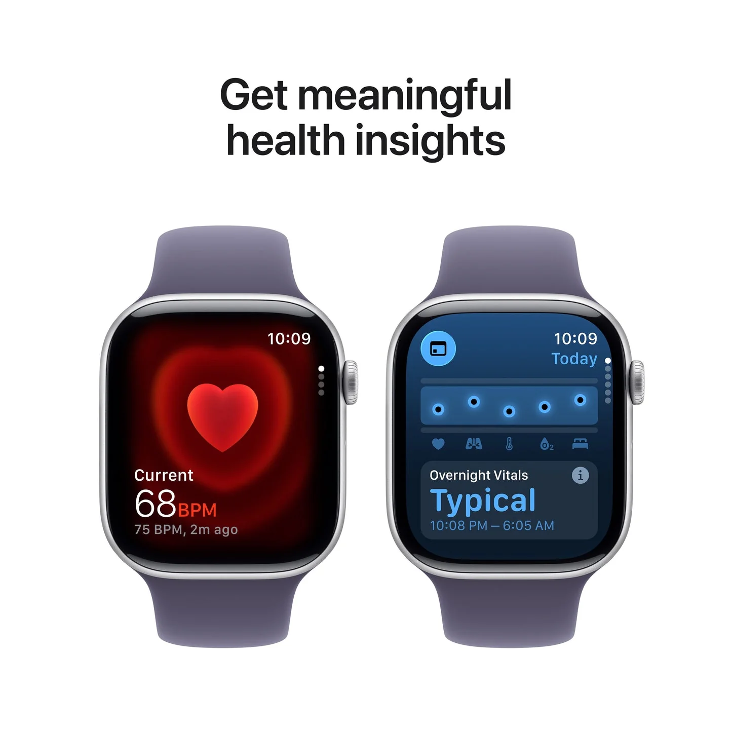 Apple Watch Series 11 GPS 46mm, Silver Aluminium Case with Purple Fog Sport Band, M/L - Image 5