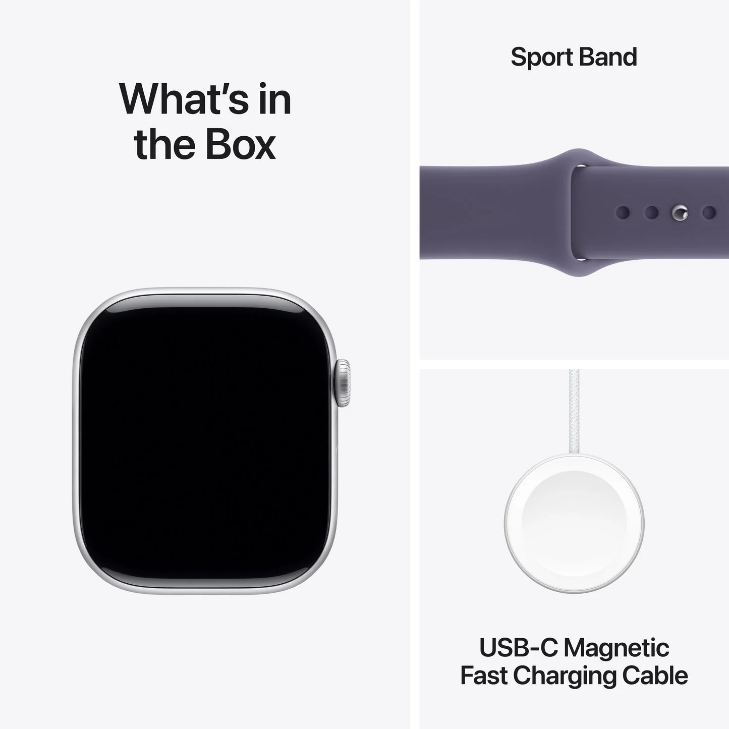 Apple Watch Series 11 GPS 46mm, Silver Aluminium Case with Purple Fog Sport Band, M/L - Image 8