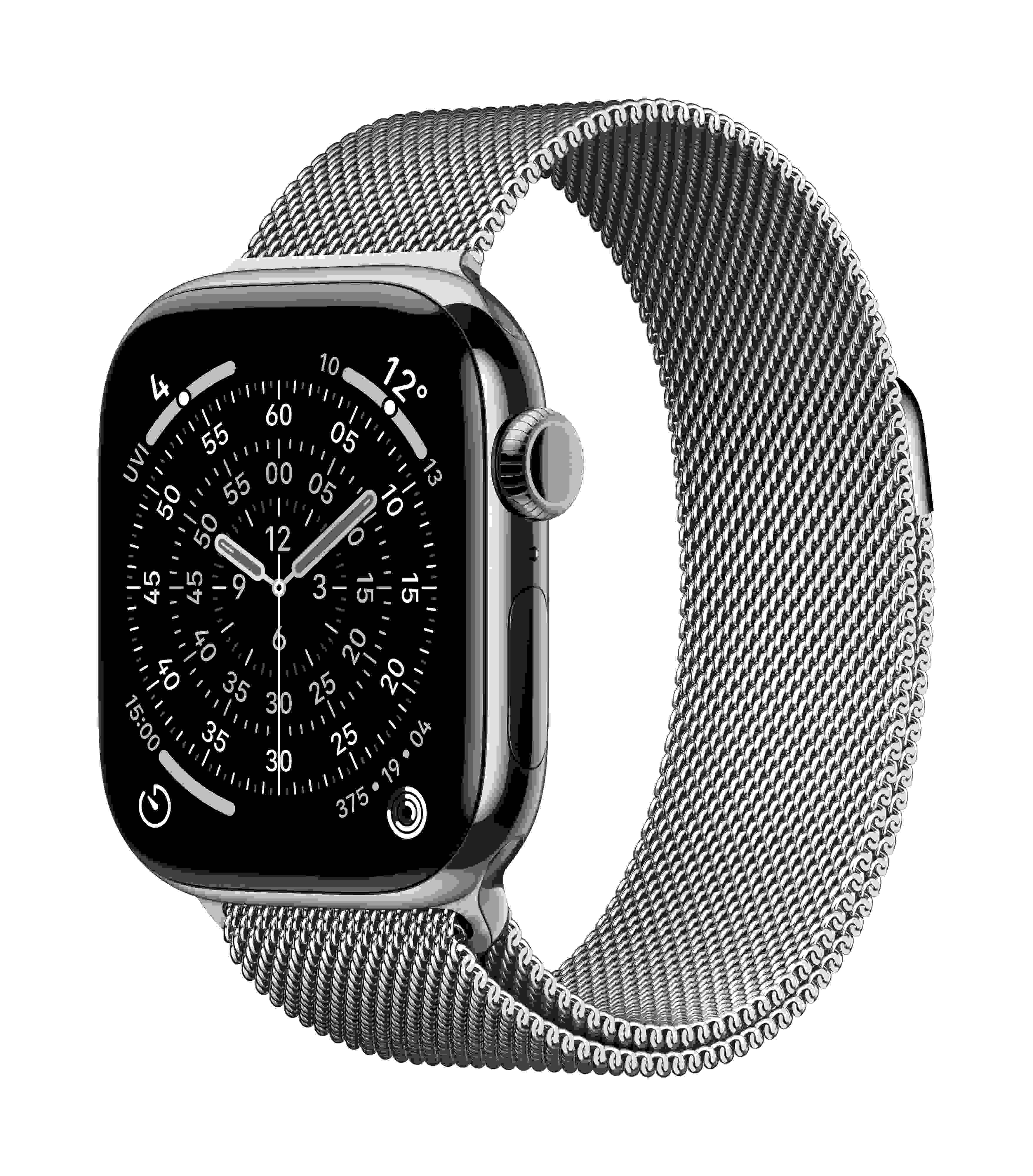 Apple Watch Series 11 GPS + Cellular 42mm, Natural Titanium Case with Stone Grey Sport Band, S/M