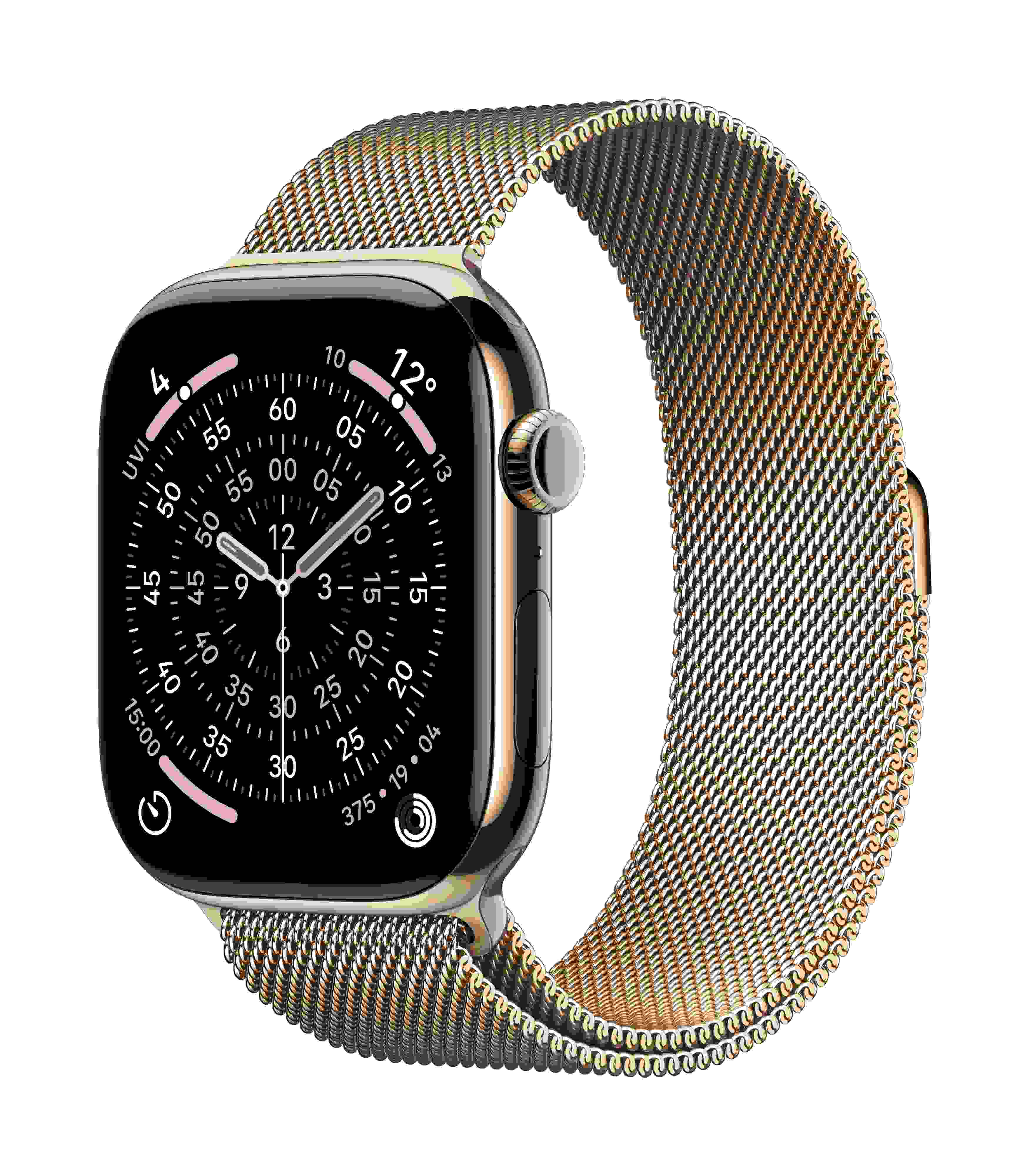 Apple Watch Series 11 GPS + Cellular 46mm, Gold Titanium Case with Gold Milanese Loop, M/L