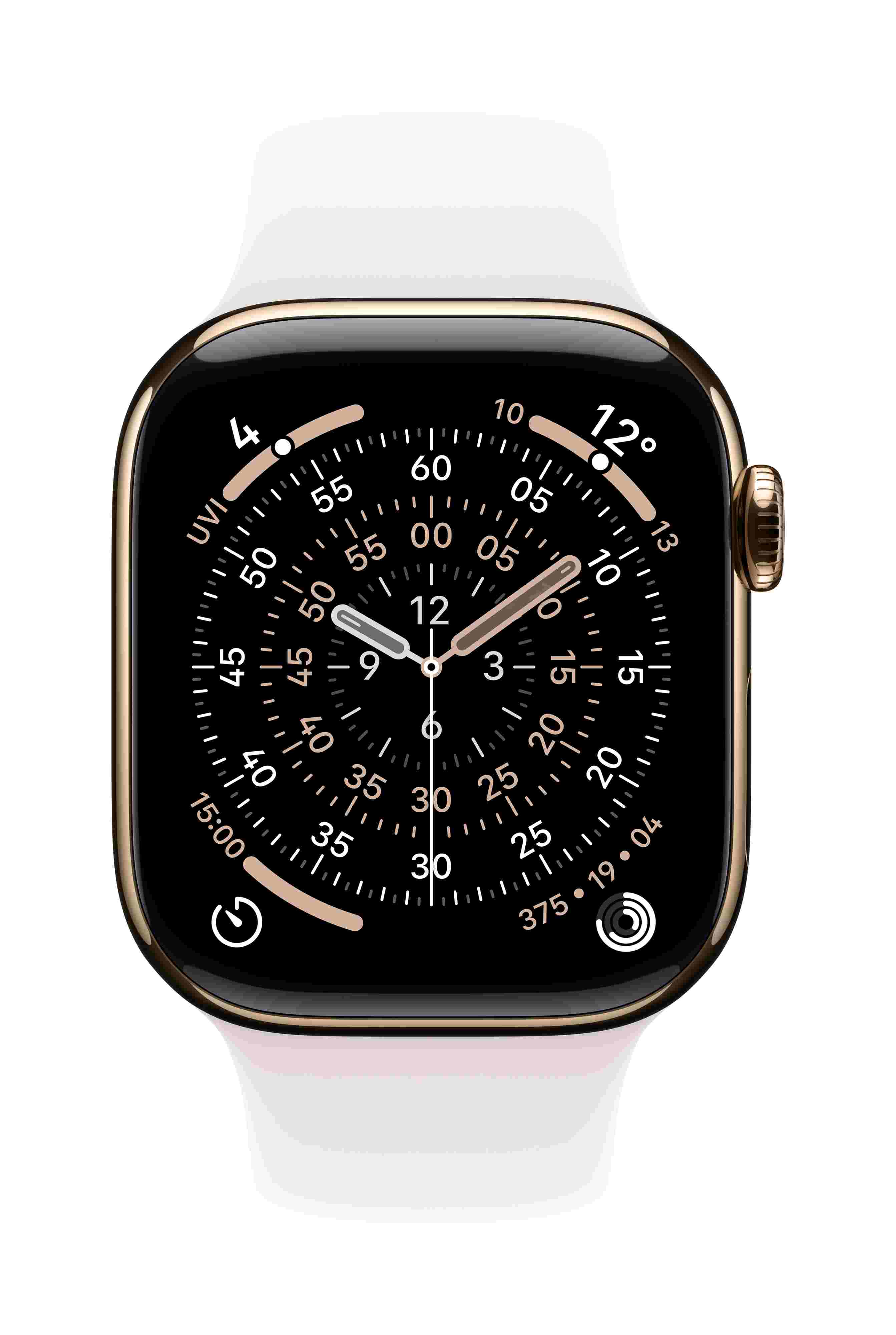 Apple Watch Series 11 GPS + Cellular 46mm, Gold Titanium Case with Light Blush Sport Band, S/M - Image 2