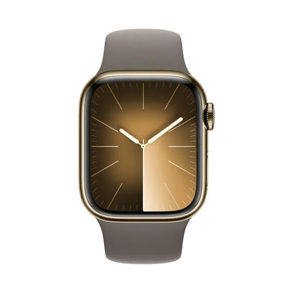 Apple Watch Series 9 GPS + Cellular 45mm Gold Stainless Steel Case + Clay Sport Band - M/L