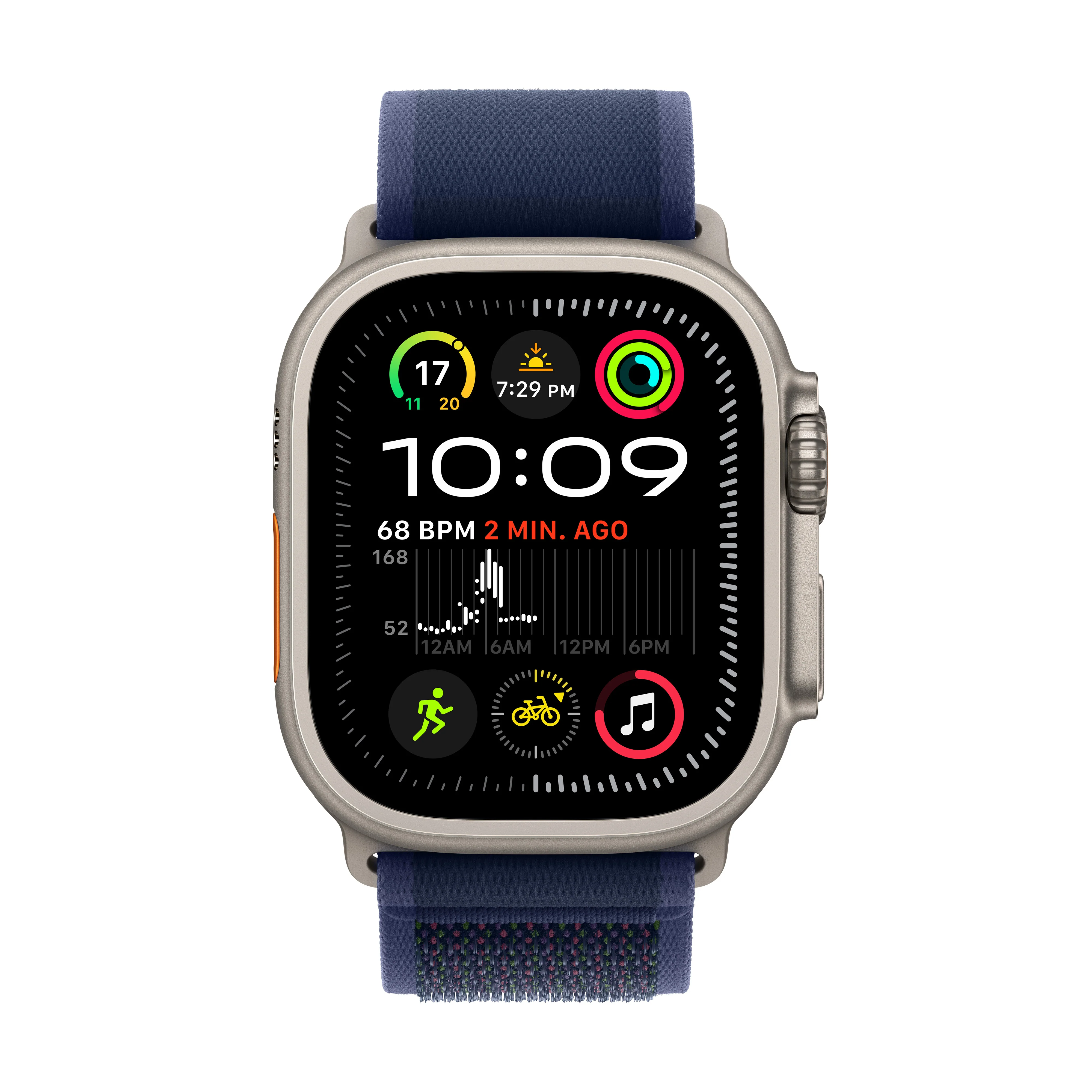 Apple Watch Ultra 2 GPS + Cellular 49mm Natural Titanium Case with Blue Trail Loop - M/L, MX4L3QA/A - Image 2