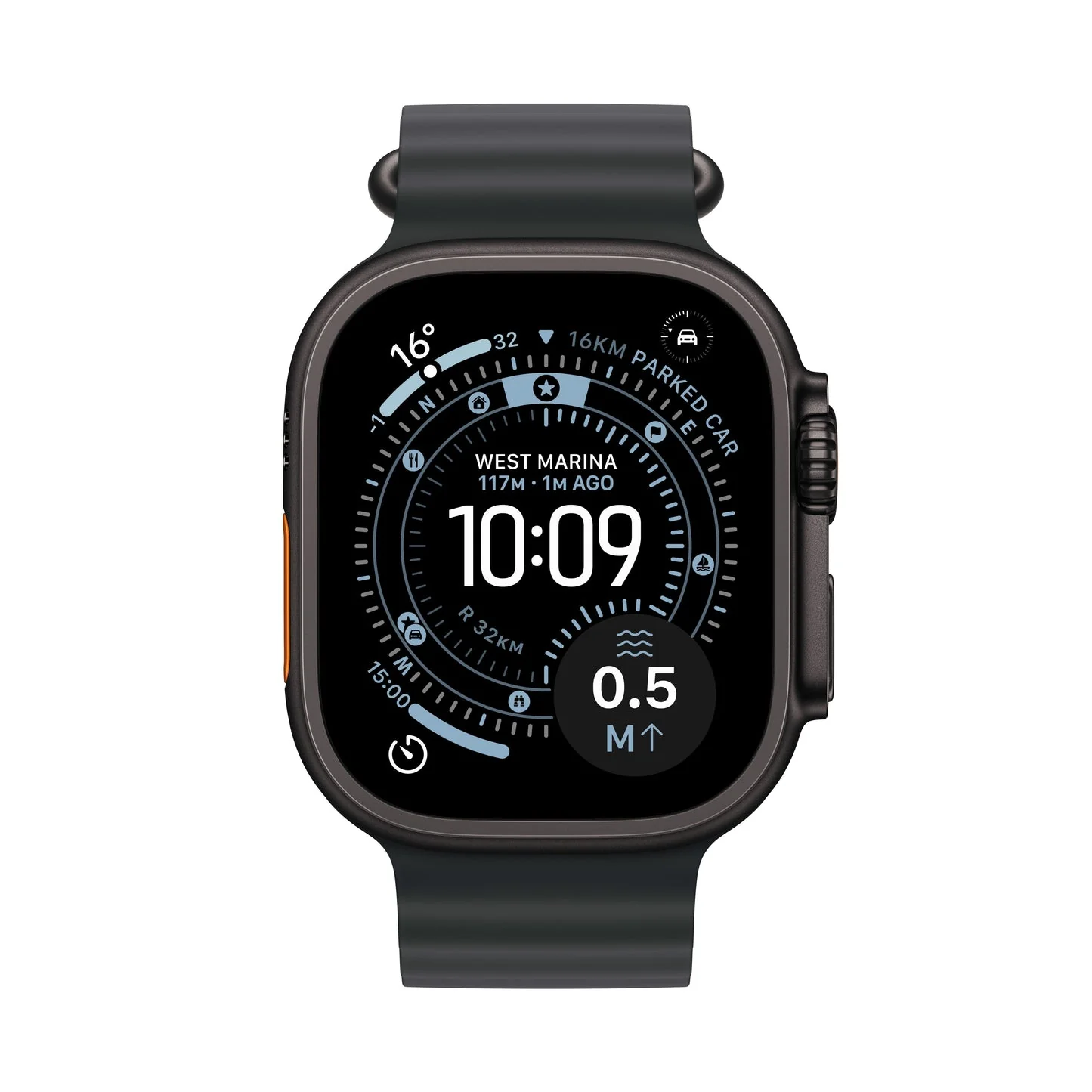 Apple Watch Ultra 3 GPS + Cellular 49mm, Black Titanium Case with Black Ocean Band - Image 2