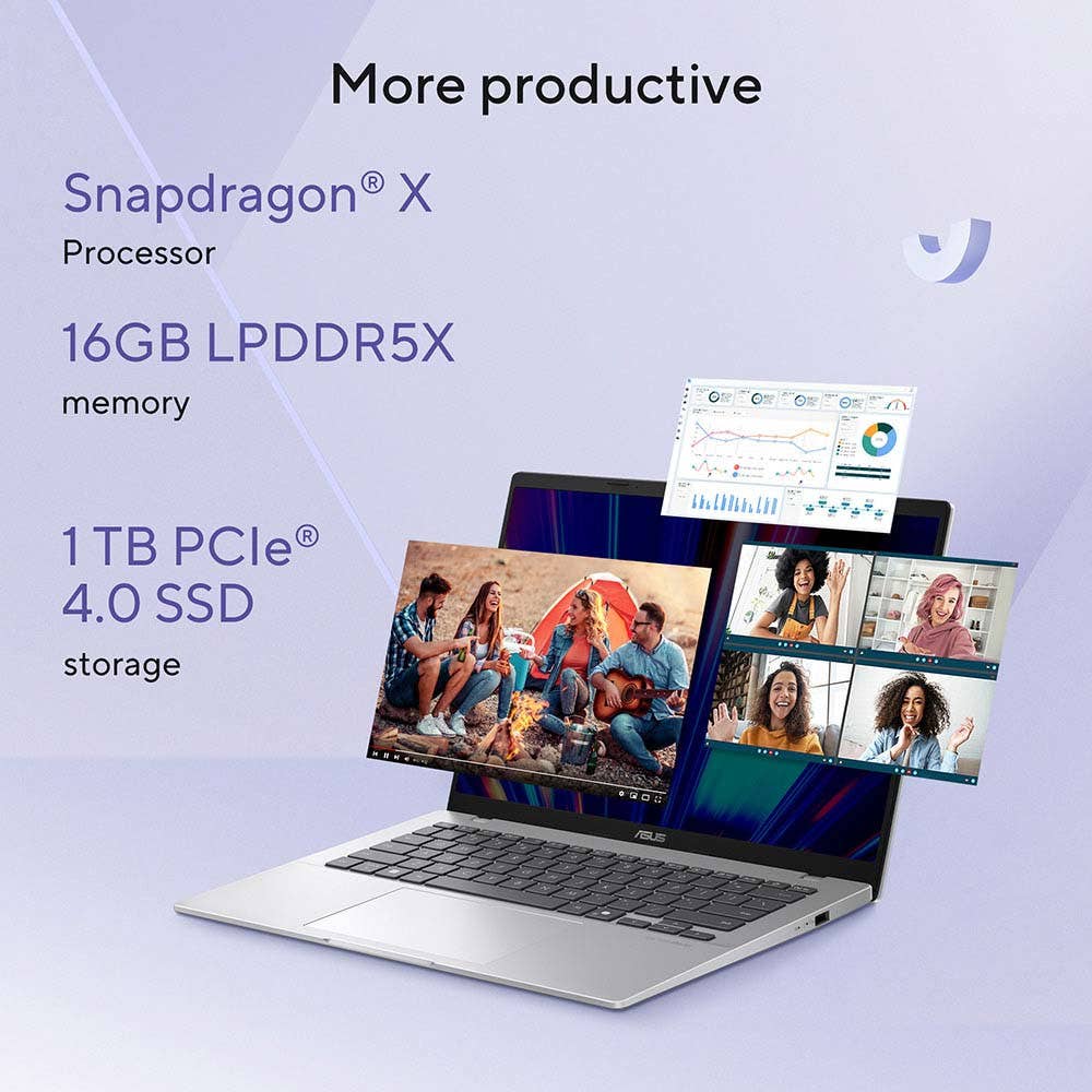Asus Vivobook 14 Copilot+ PC Snapdragon X X1 26 100, 16GB RAM, 1TB SSD, 14-inch display, Windows 11 Home - Image 10