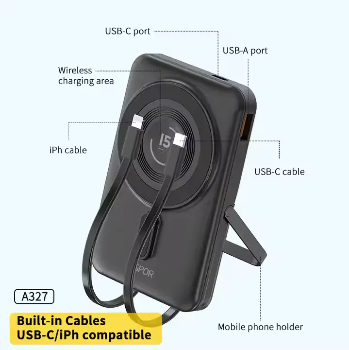 Aspor A327 Magnetic 10000 mAh Power Bank - Image 3