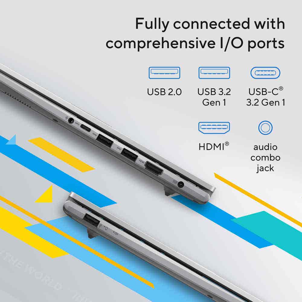 ASUS Vivobook X1404VA-NKI585WU  Laptop, Intel 13th Gen i5-1335U, 8GB RAM, 512GB SSD, Intel UHD, 14 Full HD, Windows 11 Home, Quiet Blue - Image 8