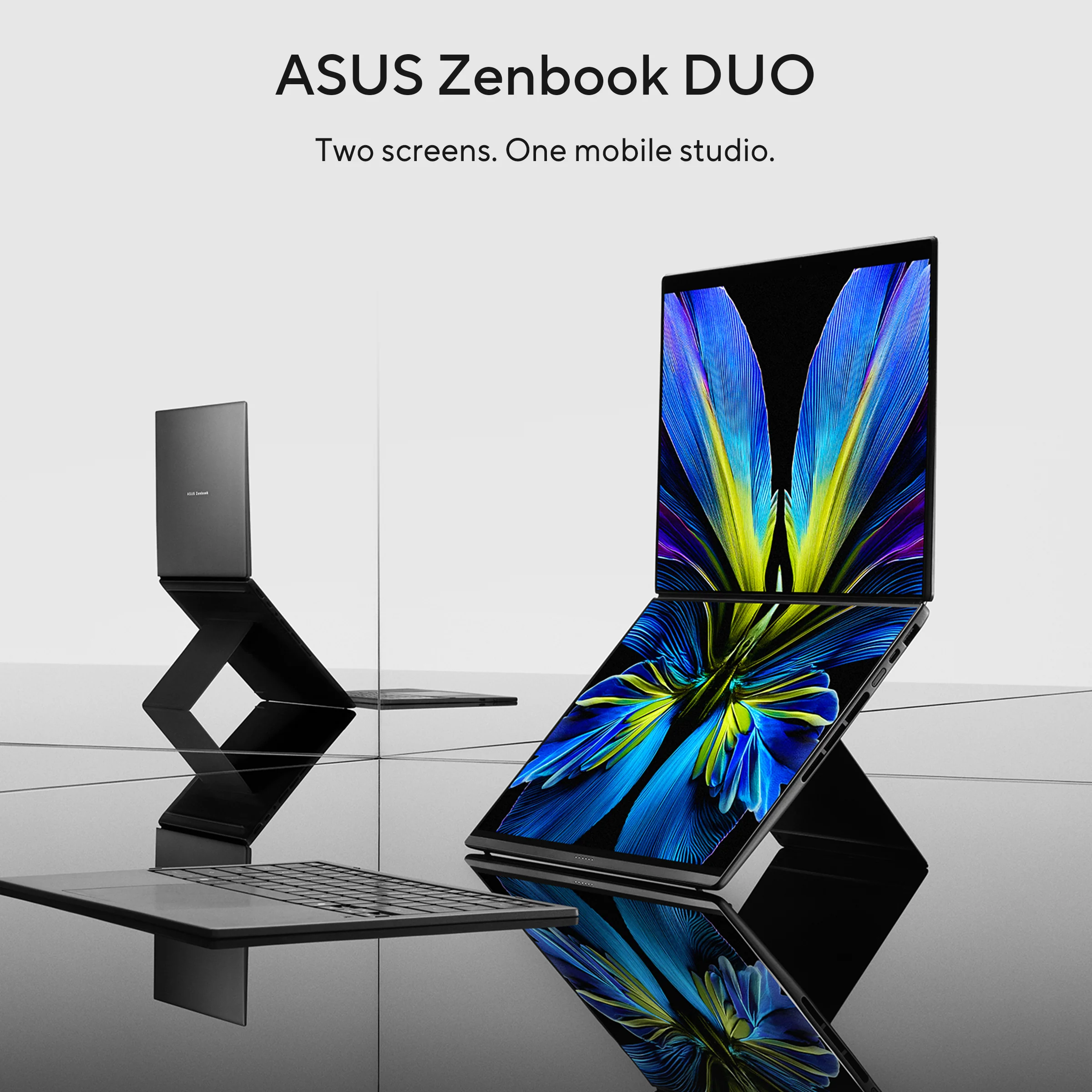 Asus ZenBook Duo/Intel Core Ultra 7-355/32GB LPDDR5 RAM/1TB SSD/Intel Arc Graphics/Dual 14'' OLED 3K (2880*1800) DCI-P3:100% 144 Hz Touch Displays/Windows 11 - Moher Gray - Image 2