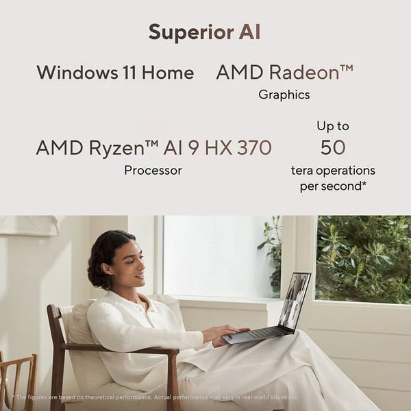 Asus Zenbook S16 OLED (2024) Laptop/AMD Ryzen AI R9-HX370/AMD Radeon 890M Graphics /16inch 3K Win 11 Home with Copilot Key /2TB SSD/32GB RAM - Scandinavian White - Image 6