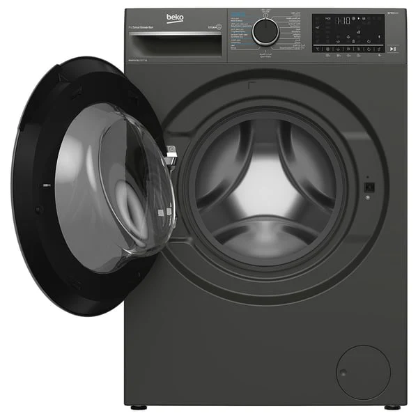 Beko washing machine, 10/7 kg, 1 Year Warranty, Manhattan Gray, WD10714M - Image 3