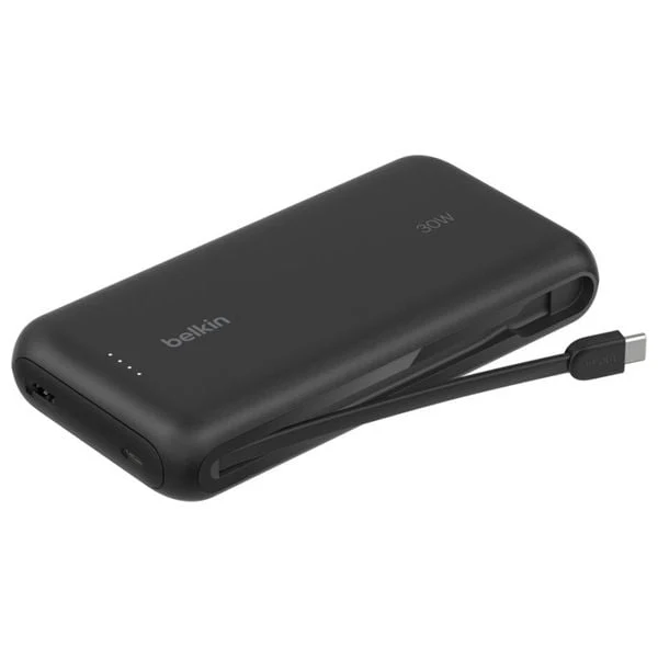 Belkin 20000mAh Power Bank PD 30W with Built-in USB-C Cable – Black