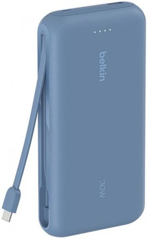 Belkin 20000mAh Power Bank PD 30W with Built-in USB-C Cable – Blue