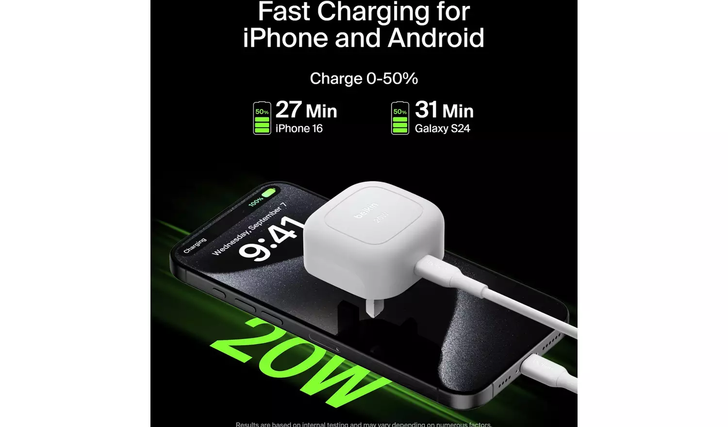 Belkin 20W USB-C Wall Charger Fast Charging Adapter – White - Image 2