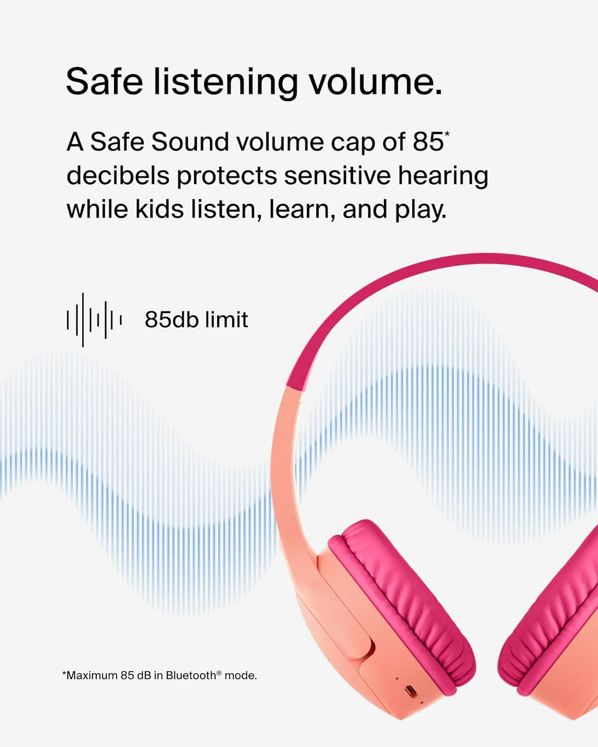 Belkin SoundForm Mini Wireless On-Ear Headphones for Kids – Pink - Image 2