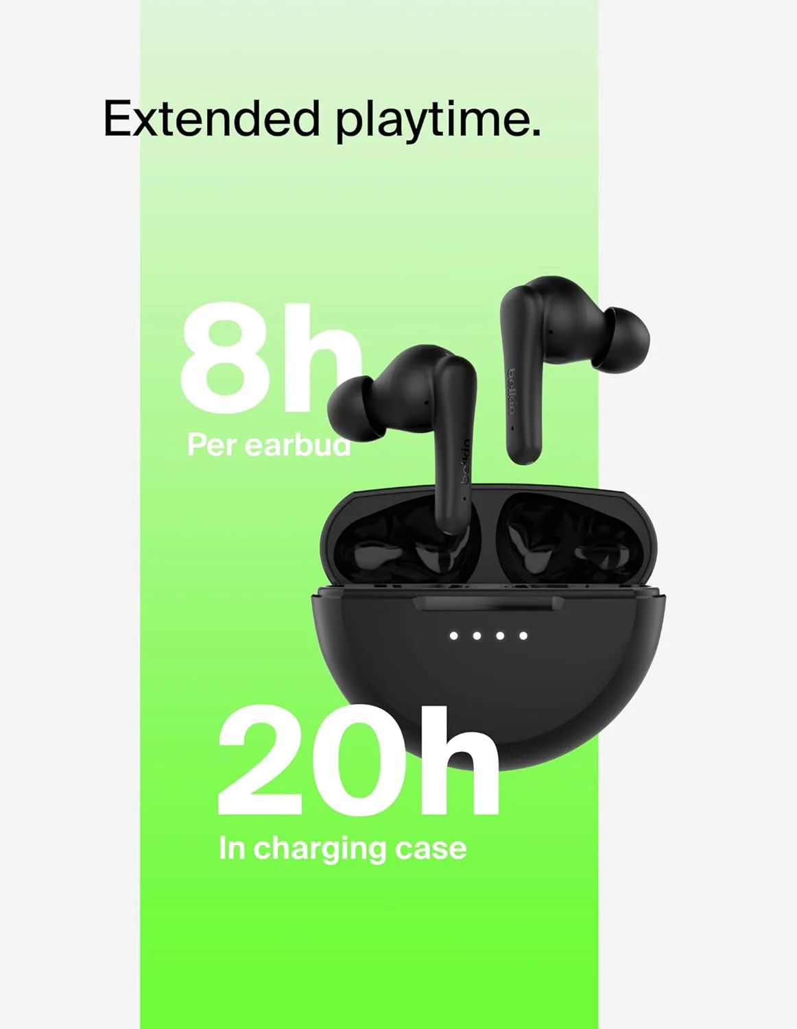 Belkin SoundForm Rhythm True Wireless Bluetooth Earbuds – Black - Image 2