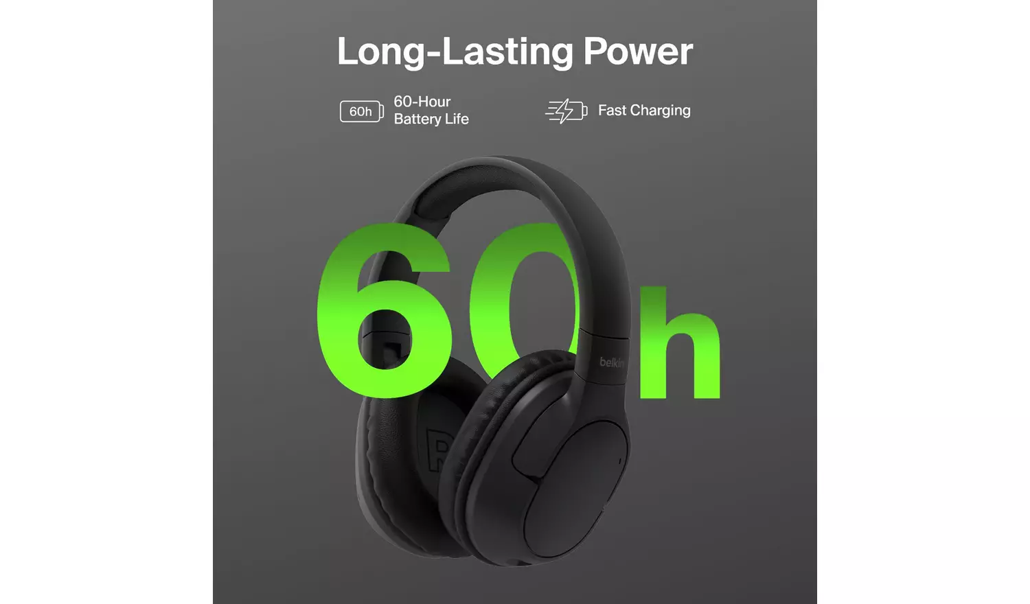 Belkin SoundForm Surround Over-Ear Wired Headphones – Black - Image 2